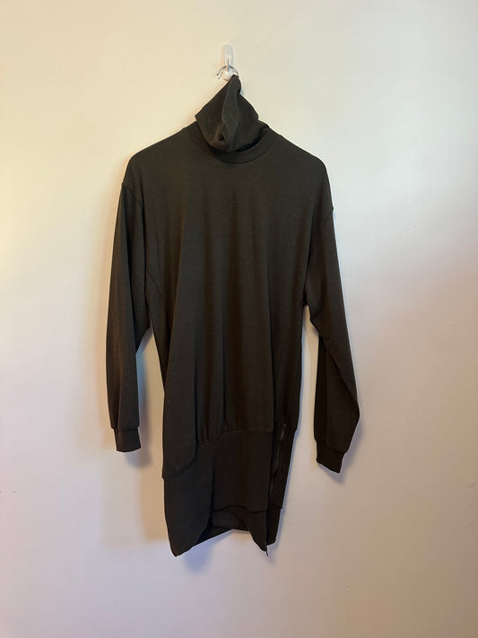 Young Fabulous & Broke Olive Green Turtleneck Sweatshirt Mini Dress | Size Medium
