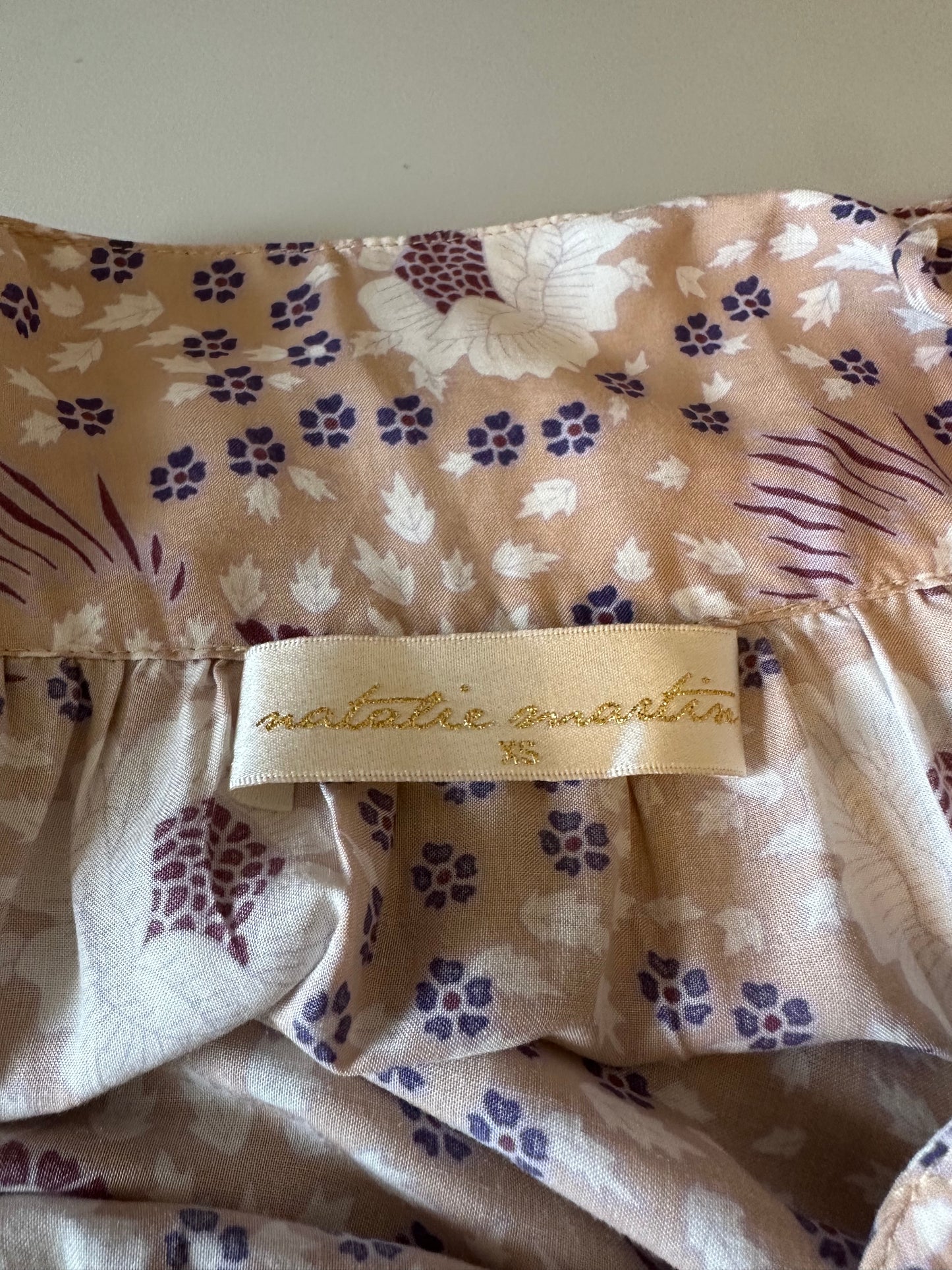 Natalie Martin Melanie Dress in Vintage Flowers Amethyst | Size XS