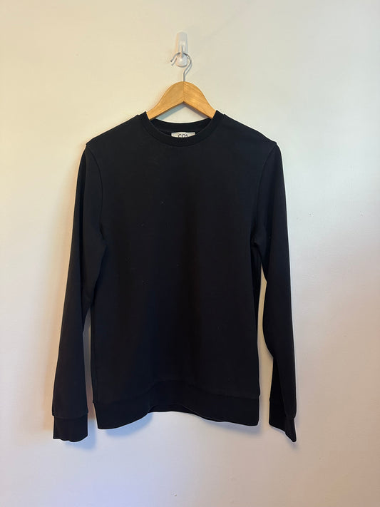 COS Regular Fit Black Cotton Crew Neck Sweatshirt | Size Small