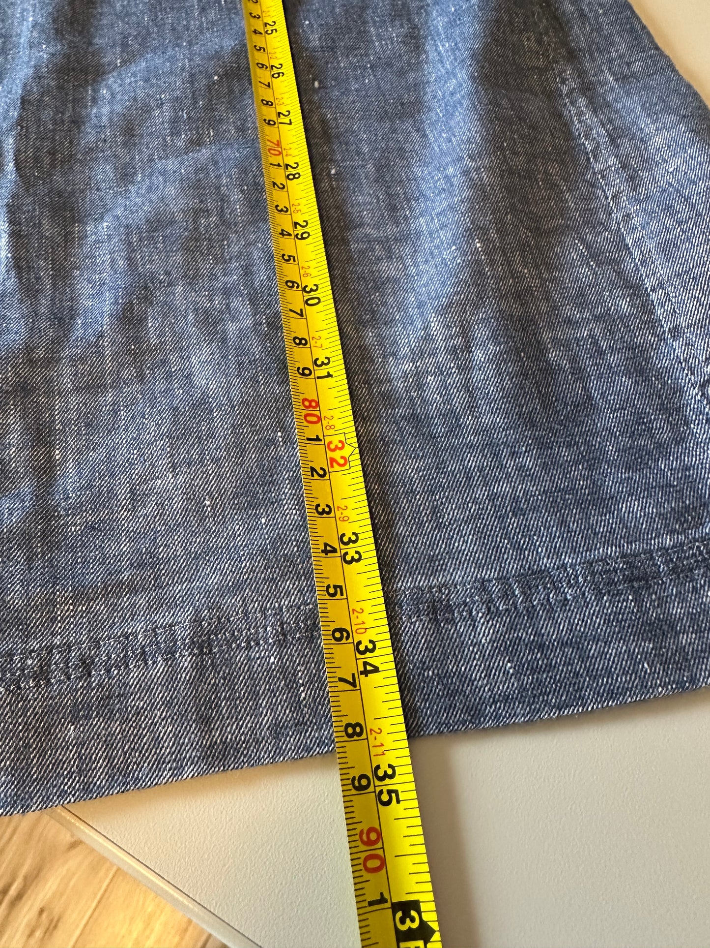 Theory Linen Blend Chambray Denim Shift Dress | Size 4