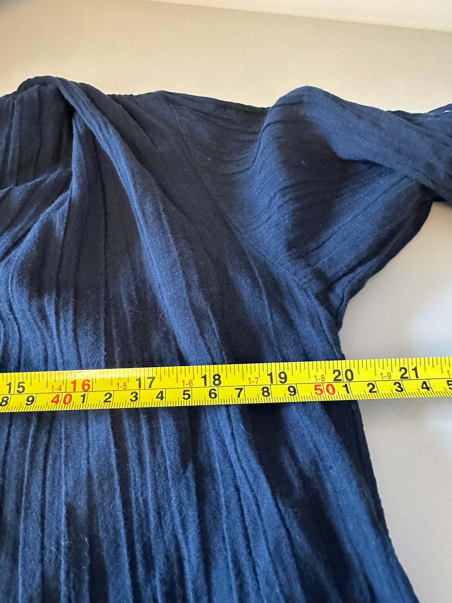 Velvet by Graham & Spencer Navy Blue Button Down Peasant Top | Size Small