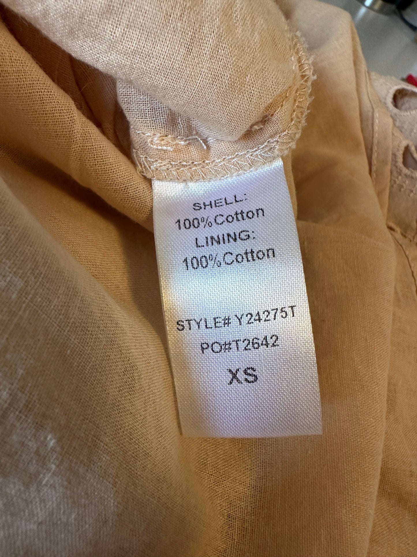 Tuckernuck Tan Cotton Eyelet Eve Skirt | Size XS