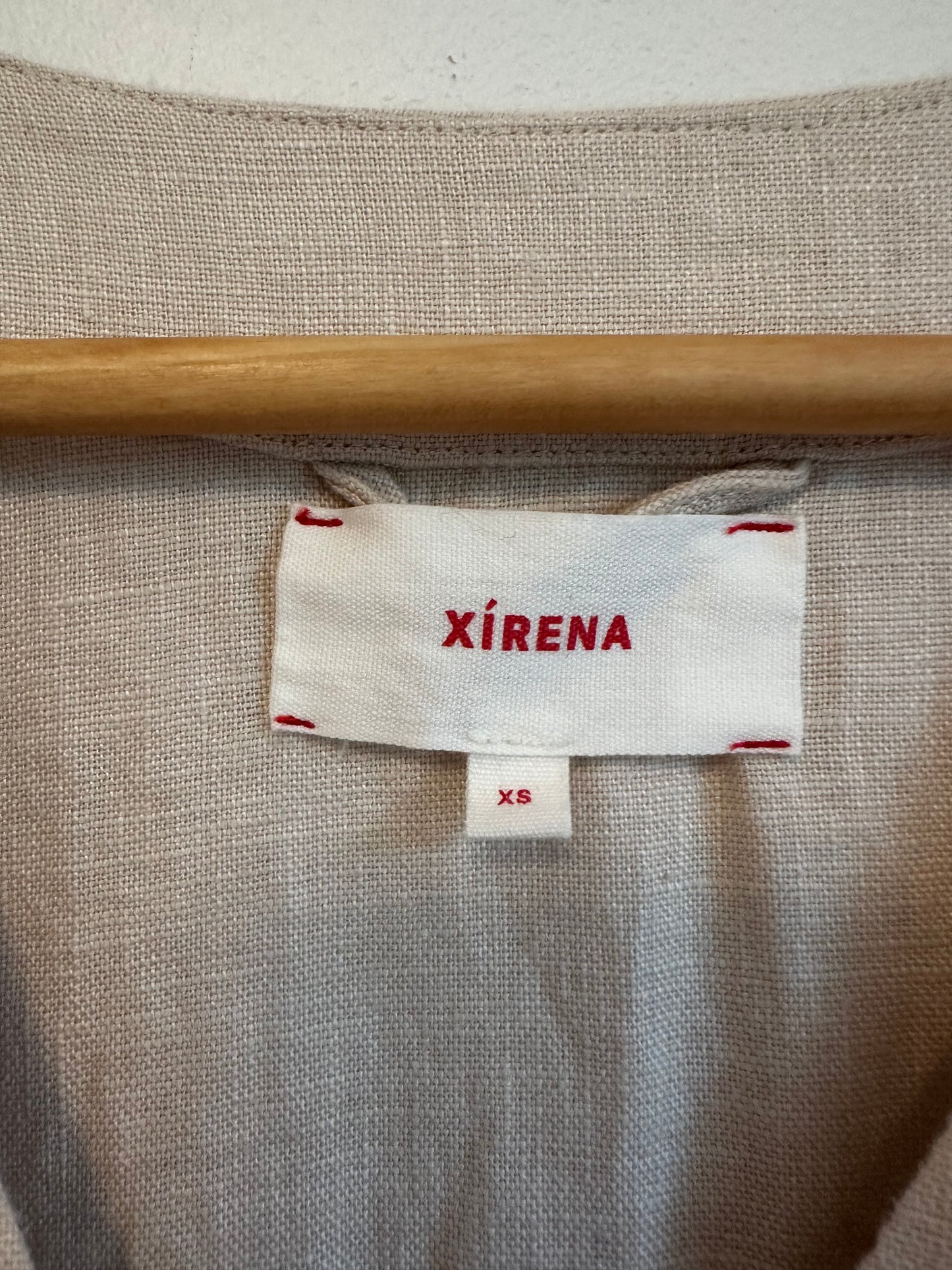Xirena Tan Linen Lucy Button Front Dress | Size XS