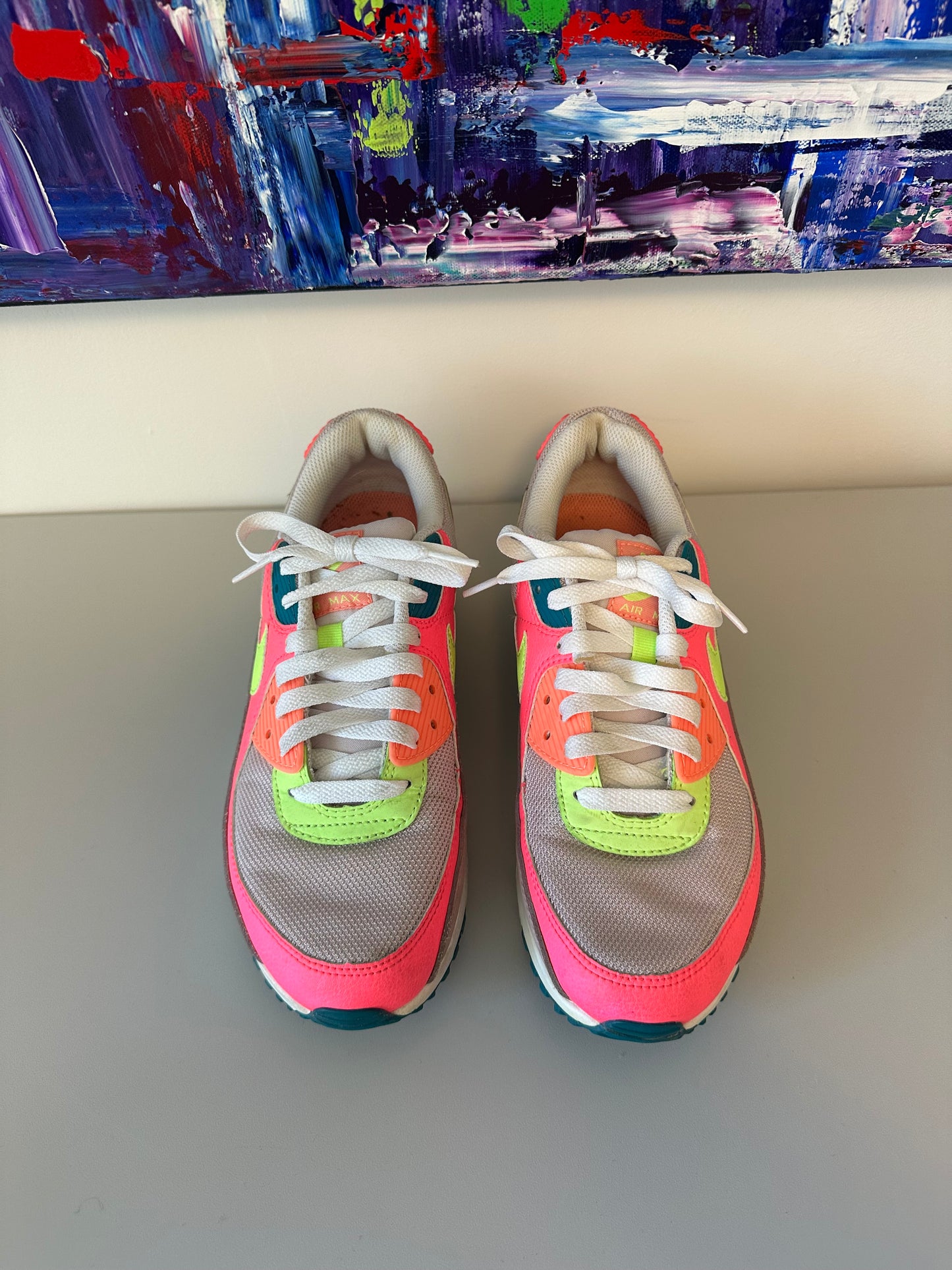 Nike Air Max 90 Highlight Volt Pink Sneakers | Size 9