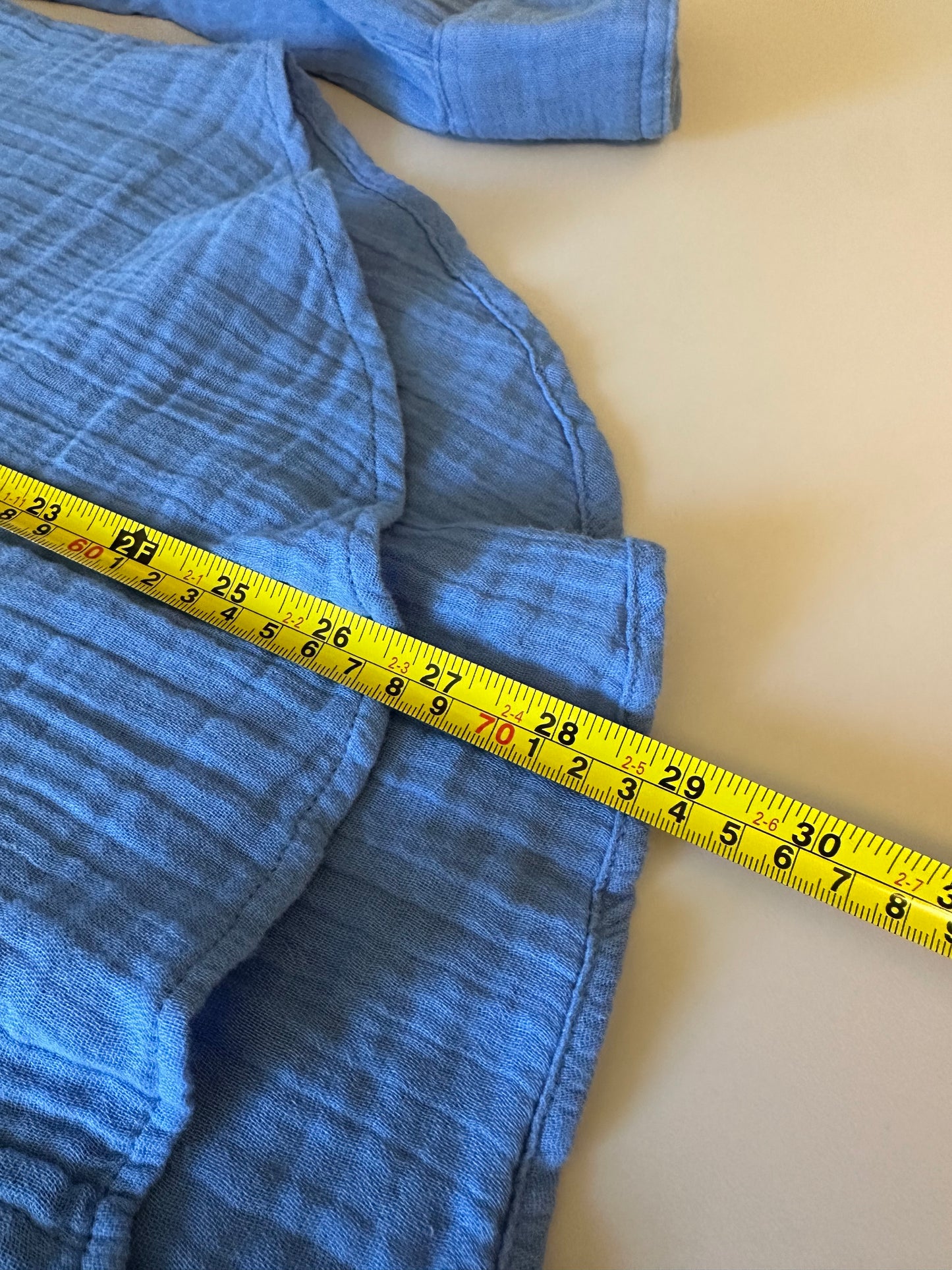 Z Supply Perfect Airy Cotton Gauze Button-Up Top in Blue | Size Large