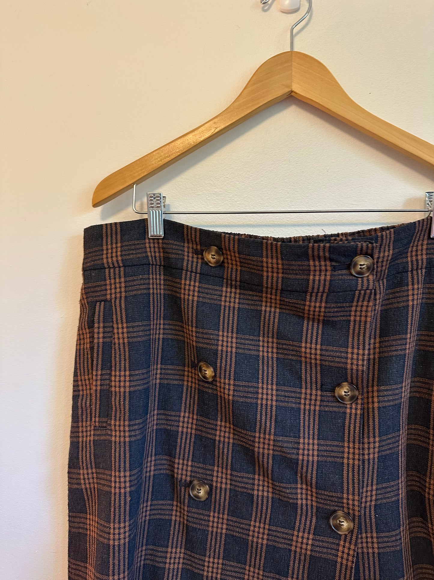 Madewell Plaid Double-Breasted Mini Skirt | Size XL