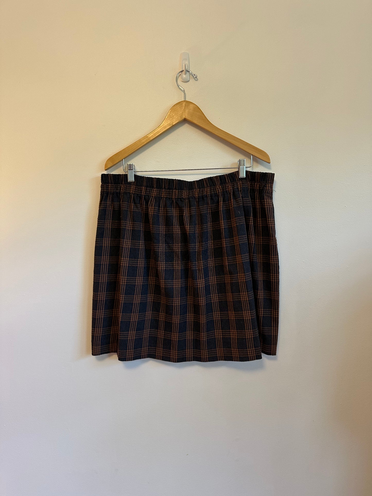 Madewell Plaid Double-Breasted Mini Skirt | Size XL