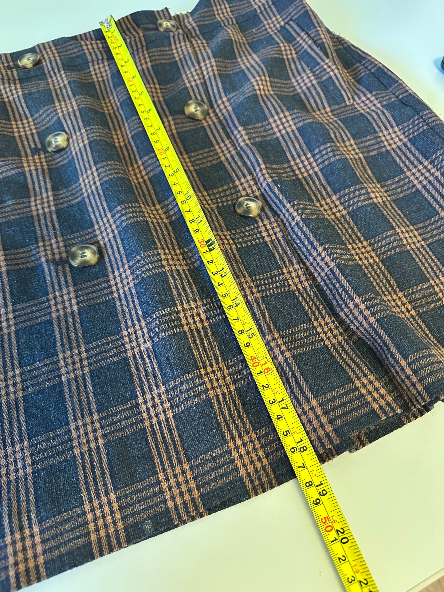 Madewell Plaid Double-Breasted Mini Skirt | Size XL
