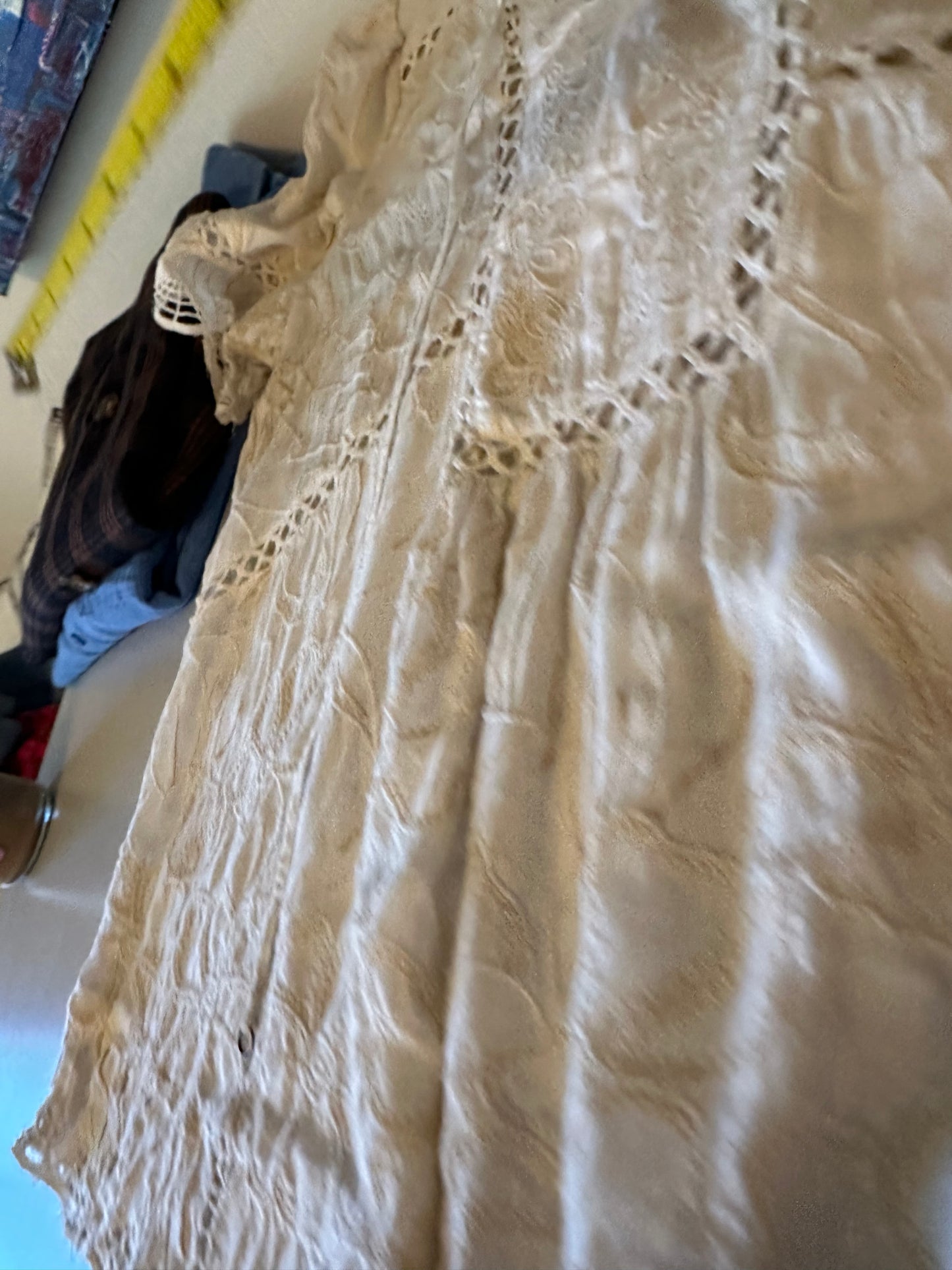 Feather Bone Ivory Lace Blouse | Size 14