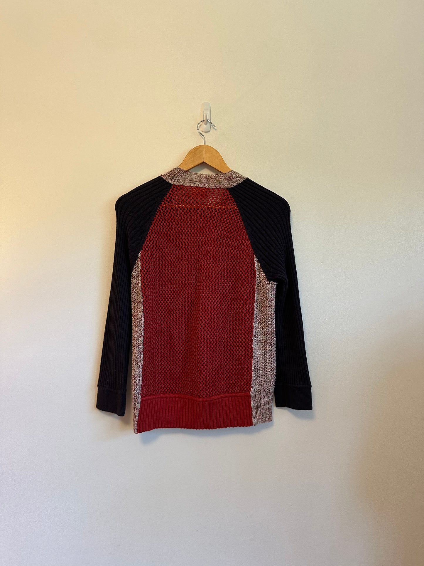 Tory Burch Mixed Knit Cardigan | Size Large