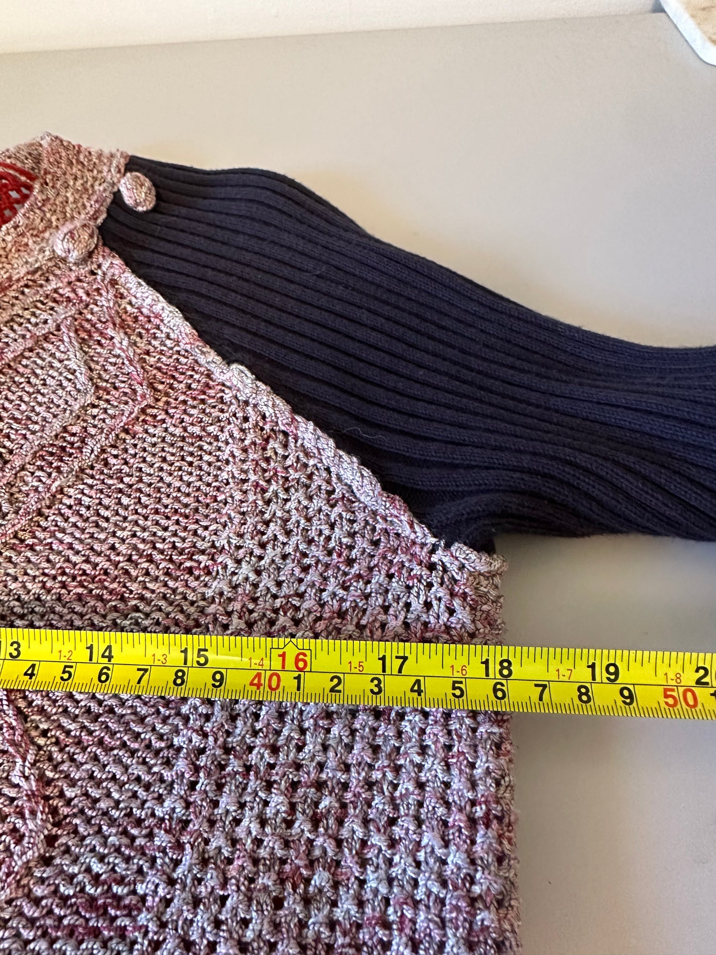 Tory Burch Mixed Knit Cardigan | Size Large