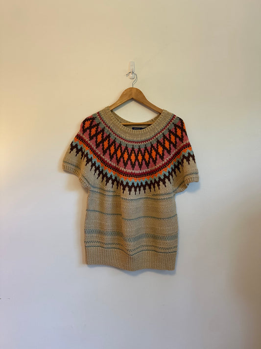 Polo Ralph Lauren Jacquard Short-Sleeve Sweater | Size XL
