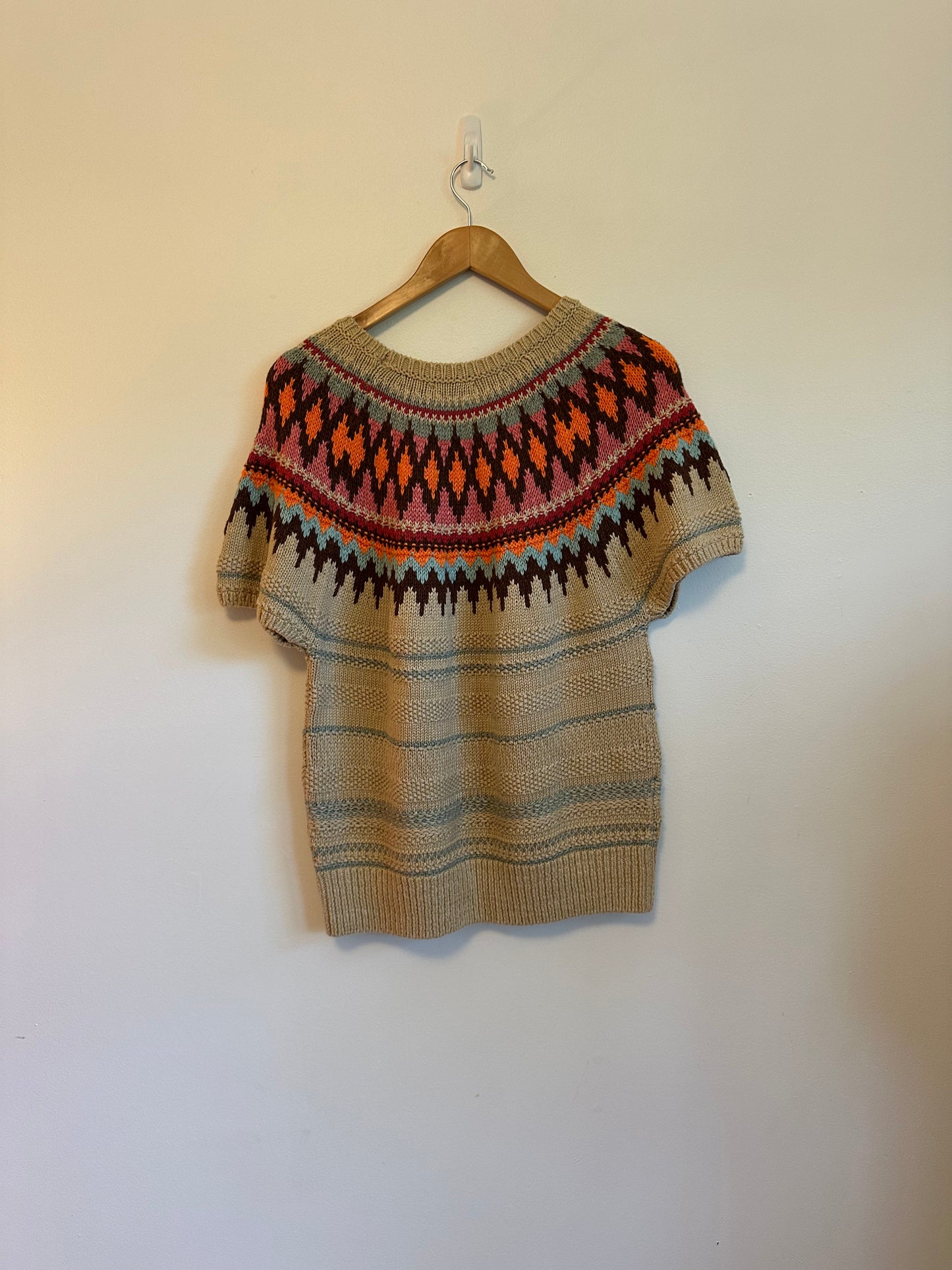 Polo Ralph Lauren Jacquard Short-Sleeve Sweater | Size XL