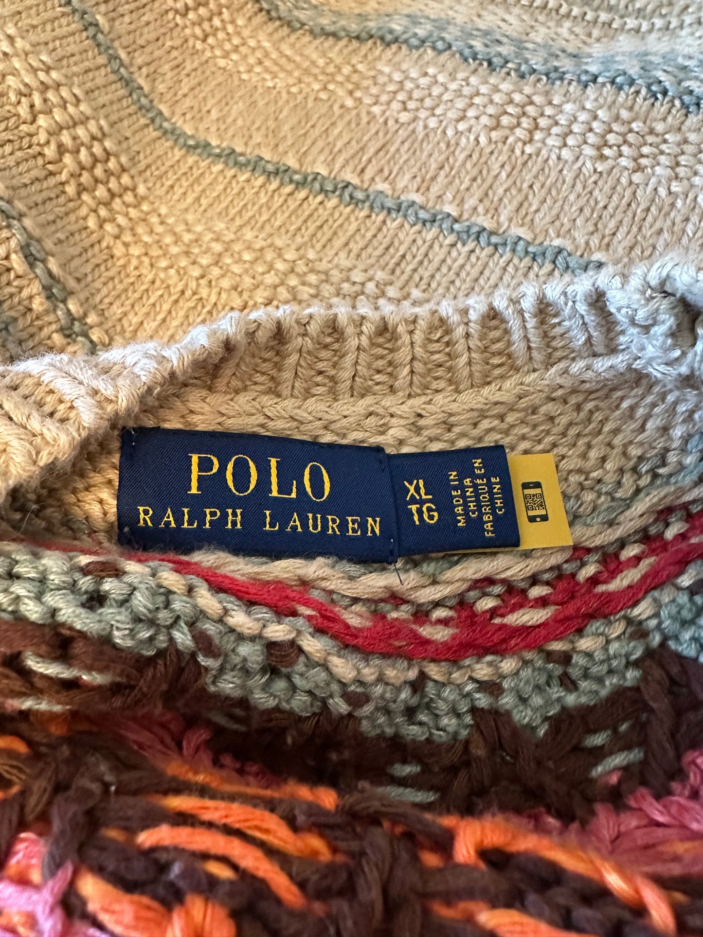 Polo Ralph Lauren Jacquard Short-Sleeve Sweater | Size XL