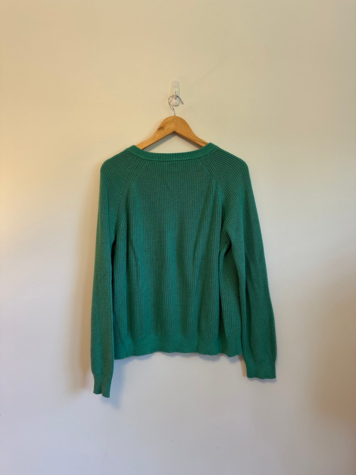 J.Crew Gold Button Raglan Crewneck Sweater in Green | Size XL