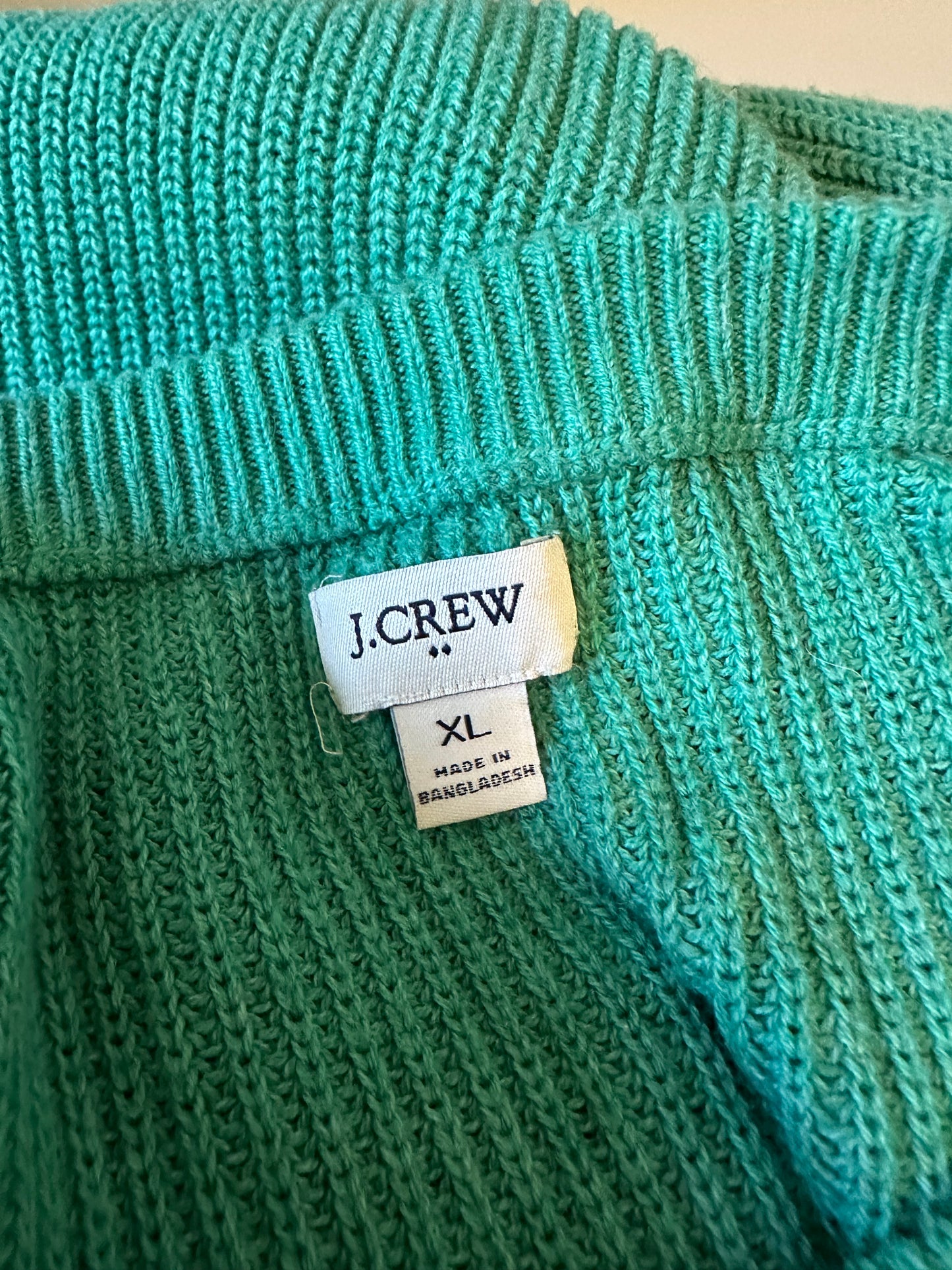 J.Crew Gold Button Raglan Crewneck Sweater in Green | Size XL