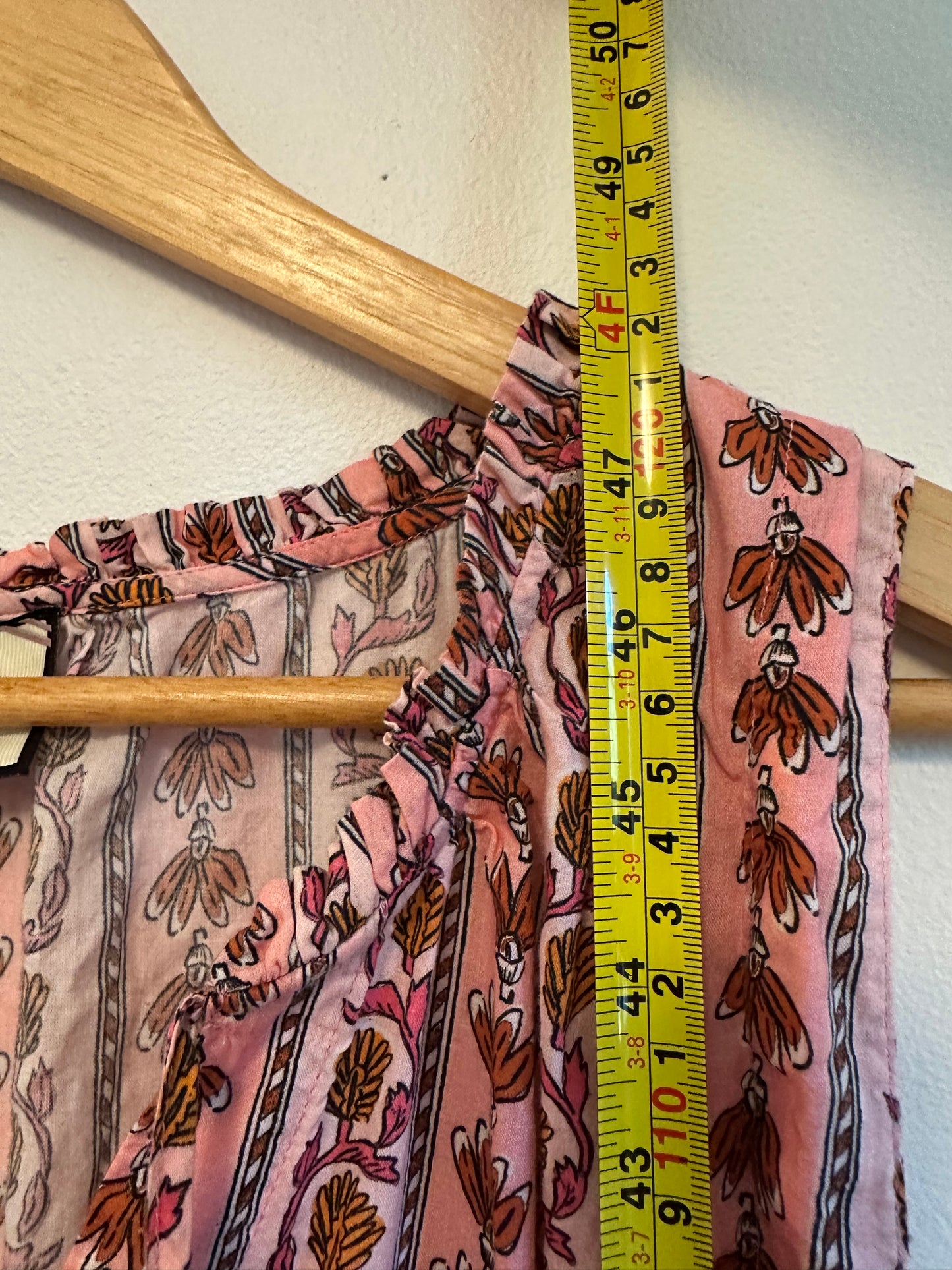 Tuckernuck Pink Cotton Tiered Ruffle Cotton Midi Dress | Size XL
