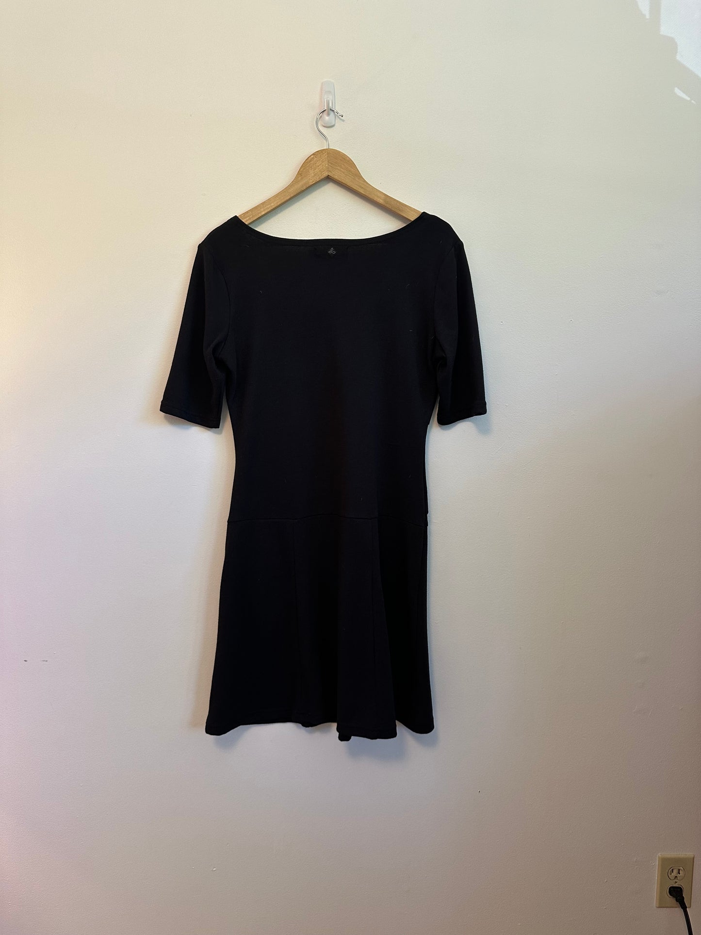Prana Abilene Knit Wrap Dress in Charcoal Gray | Size Medium
