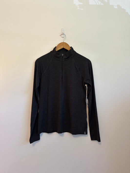 NWT Free Fly Bamboo Flex Quarter Zip Pullover in Charcoal Gray | Size Medium