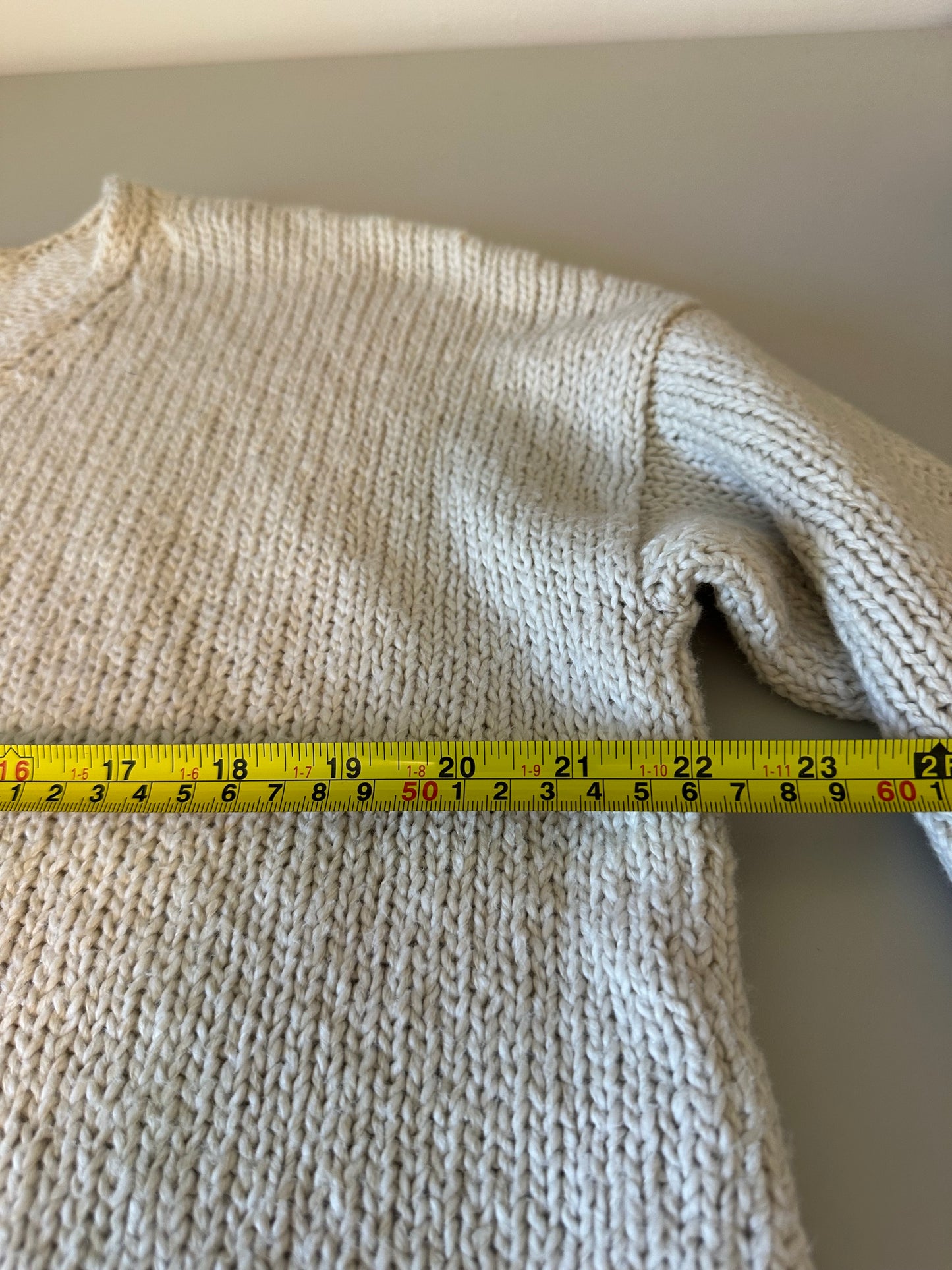 Eileen Fisher Organic Cotton V-Neck Sweater in Cream | Size Small
