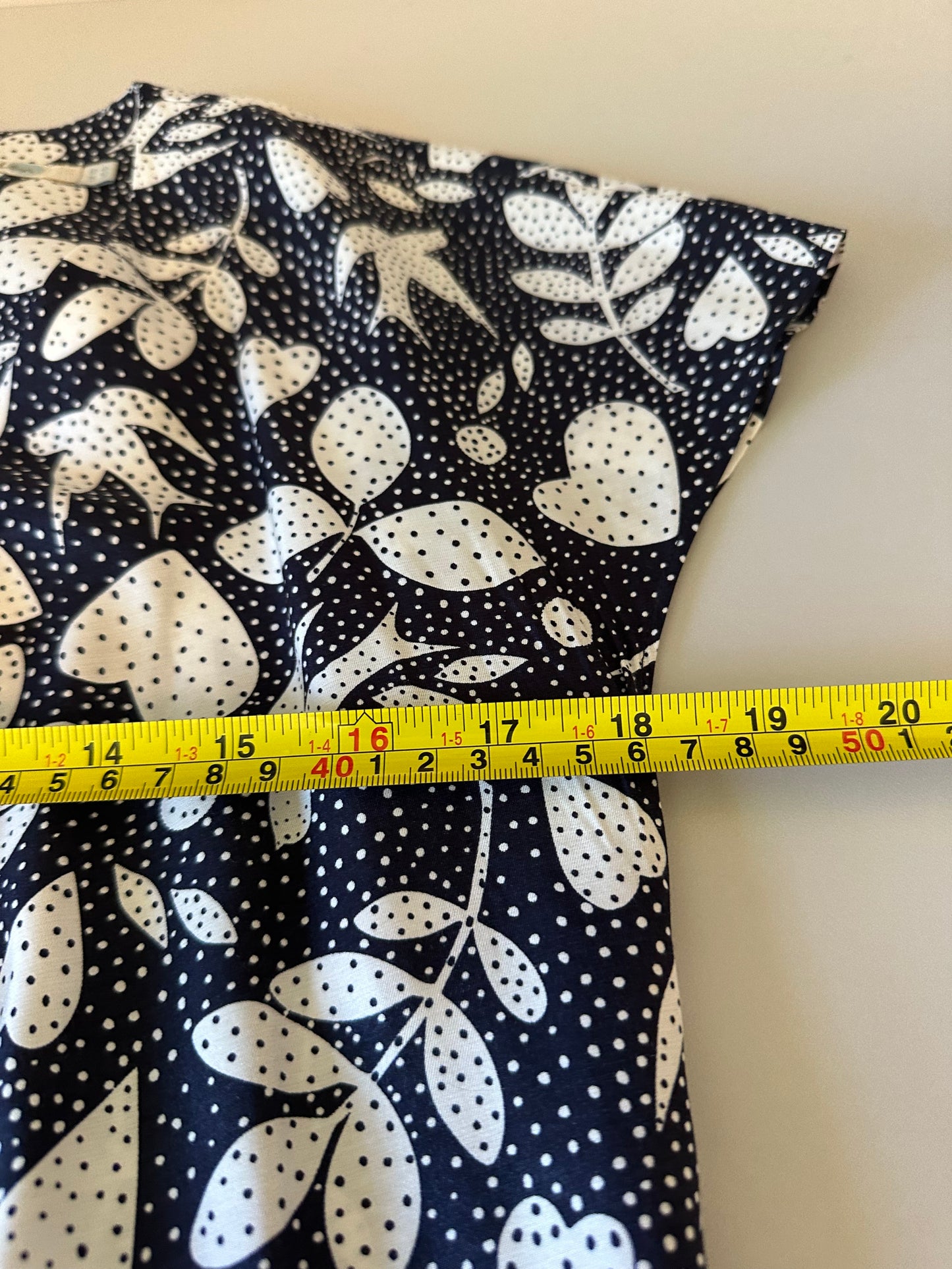 Boden Ravello Silk Blend Navy Patterned Top | Size 6