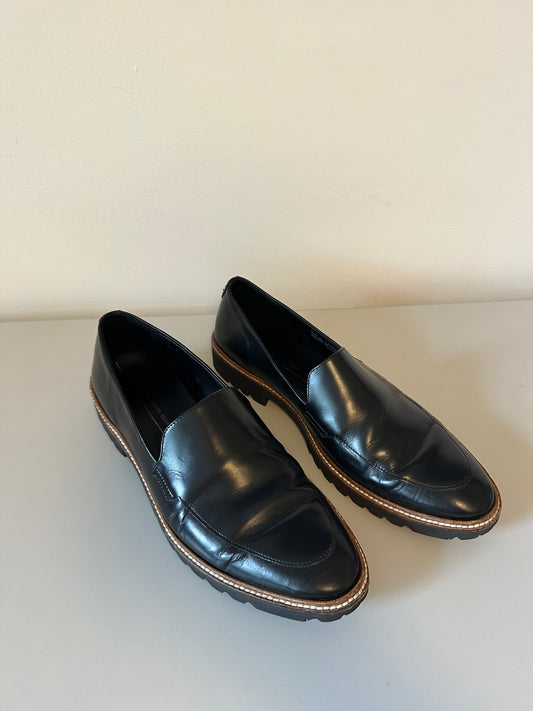 ECCO Danish Design Black Leather Lug Sole Loafers Womens | Size 40