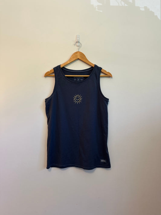Life is Good Printed Purple Tank Top | Size Medium