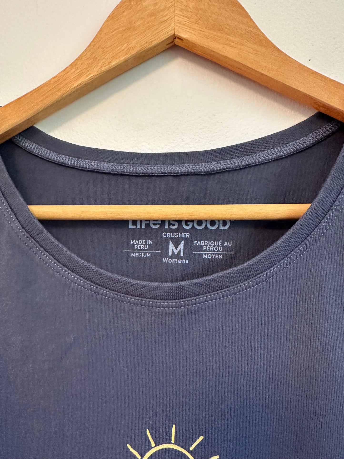 Life is Good Printed Purple Tank Top | Size Medium