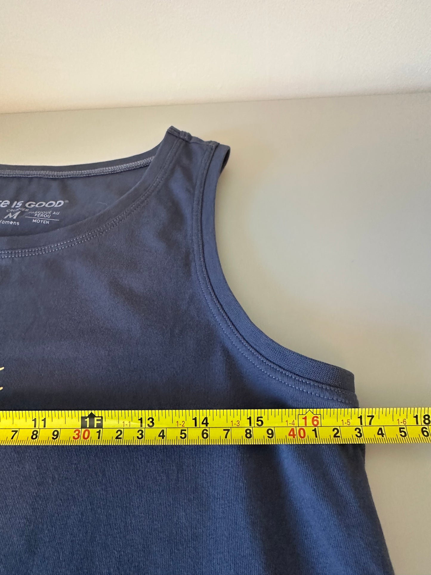 Life is Good Printed Purple Tank Top | Size Medium