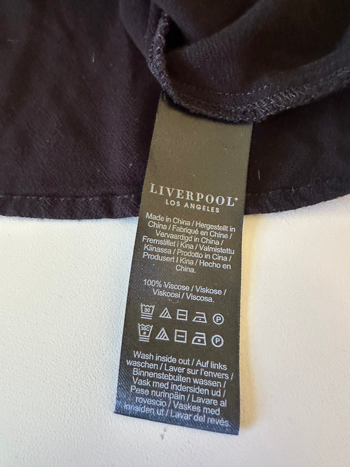 Liverpool Los Angeles Short Sleeve Black T-Shirt Blouse | Size XS