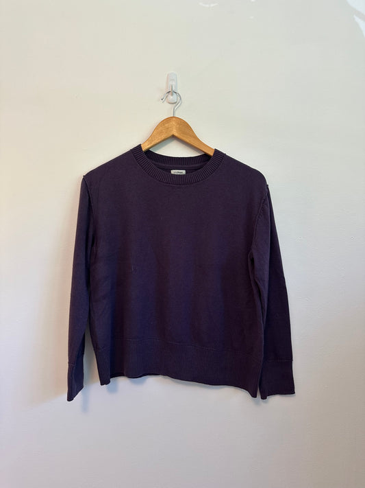 L. L. Bean Eggplant Purple Cotton Sweater | Size Medium Petite