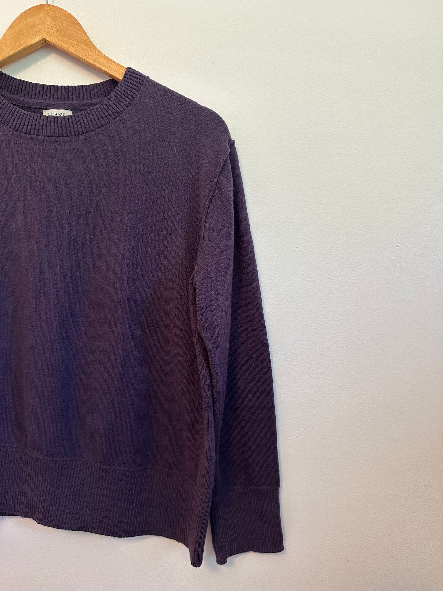 L. L. Bean Eggplant Purple Cotton Sweater | Size Medium Petite