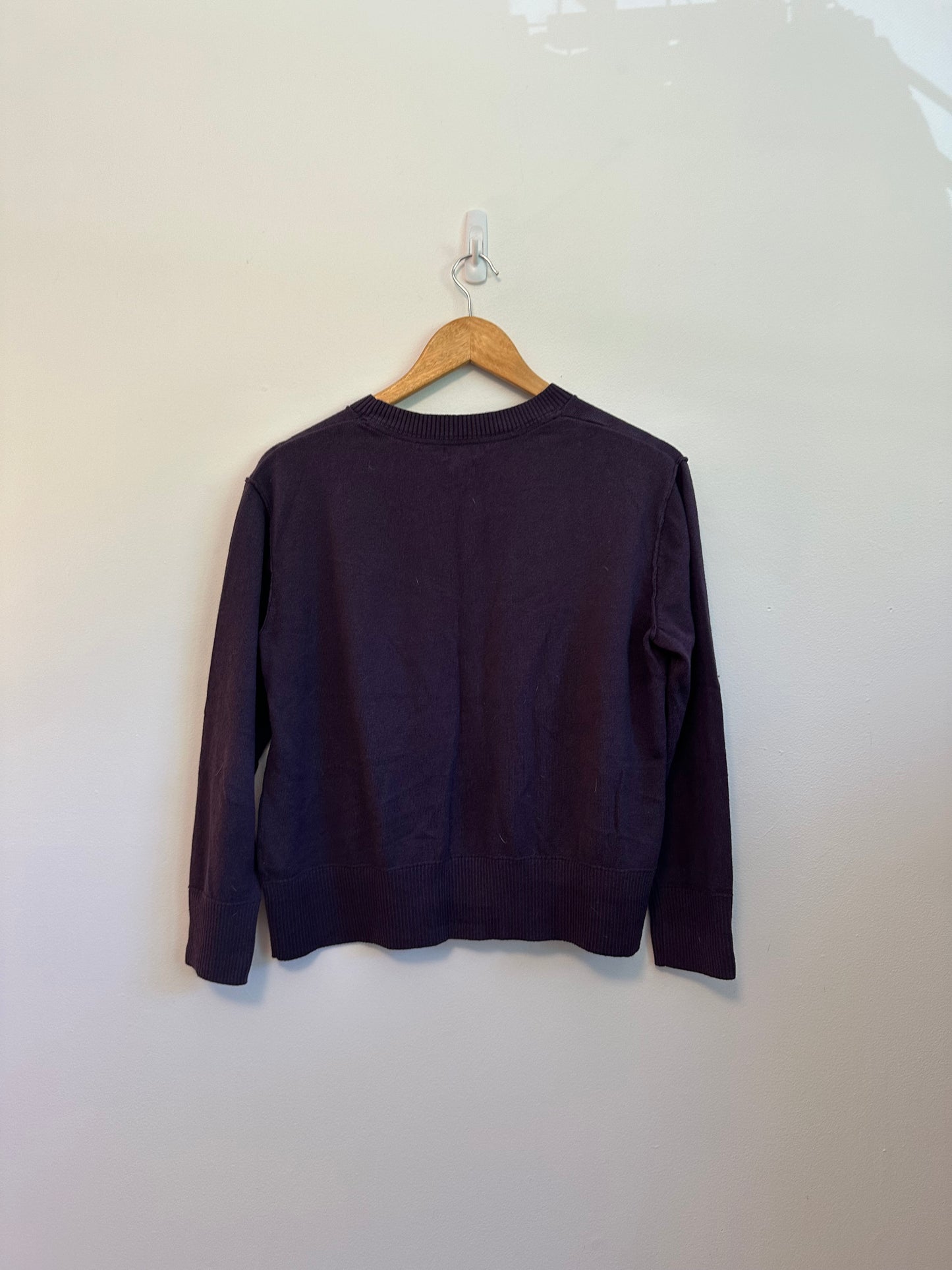 L. L. Bean Eggplant Purple Cotton Sweater | Size Medium Petite