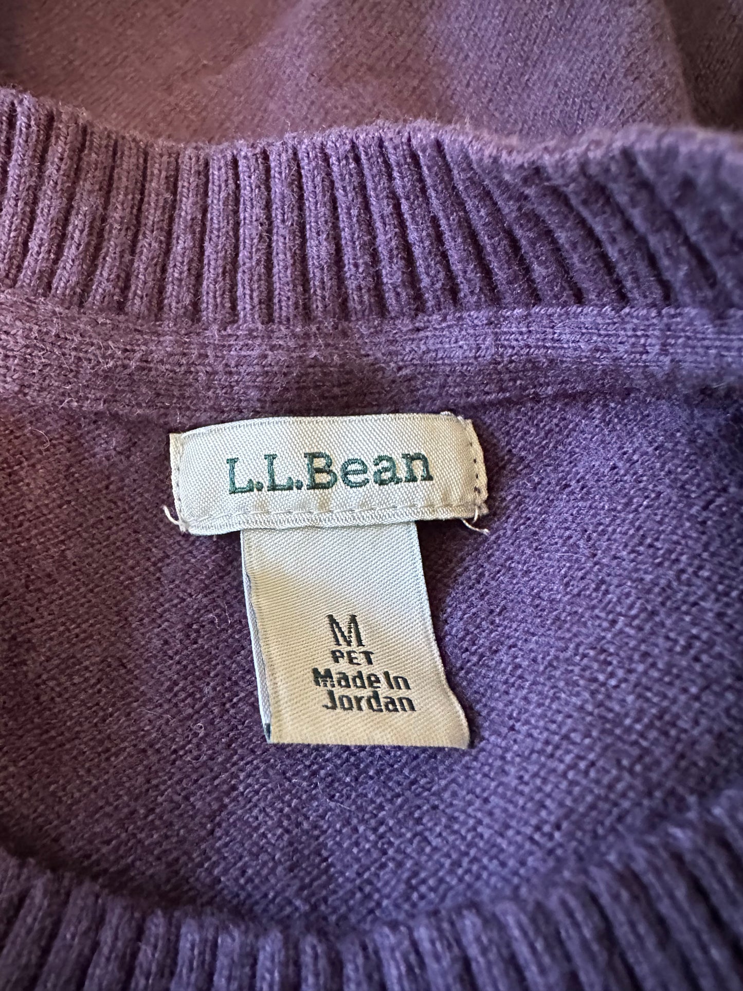 L. L. Bean Eggplant Purple Cotton Sweater | Size Medium Petite