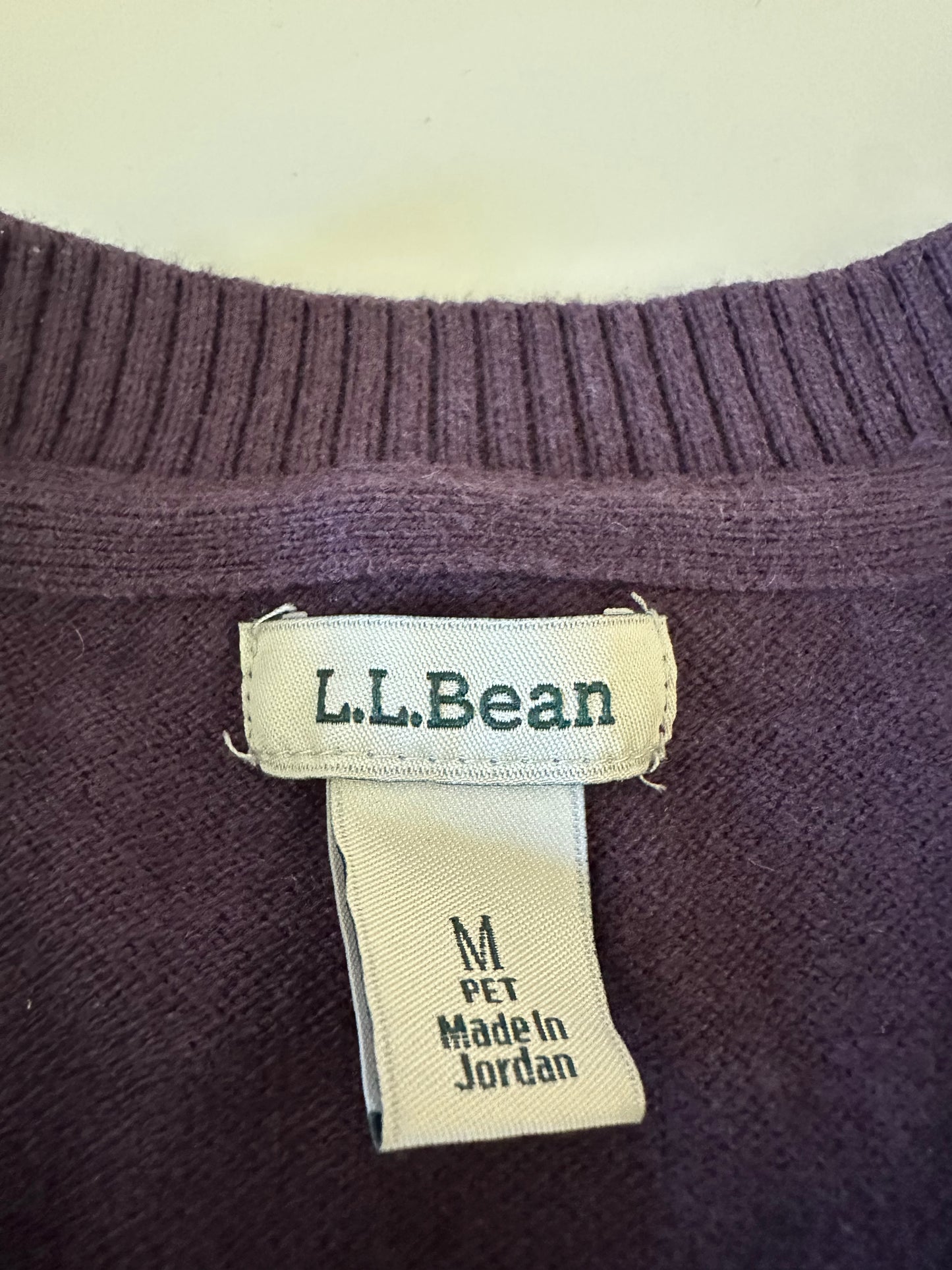 L. L. Bean Eggplant Purple Cotton Sweater | Size Medium Petite