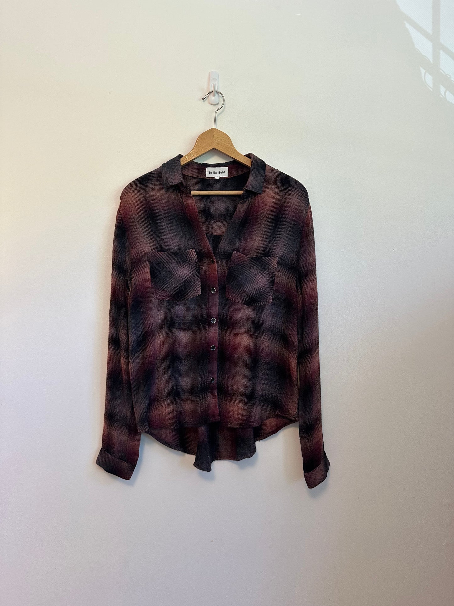 Bella Dahl Red Plaid Button Down Shirt | Size Small