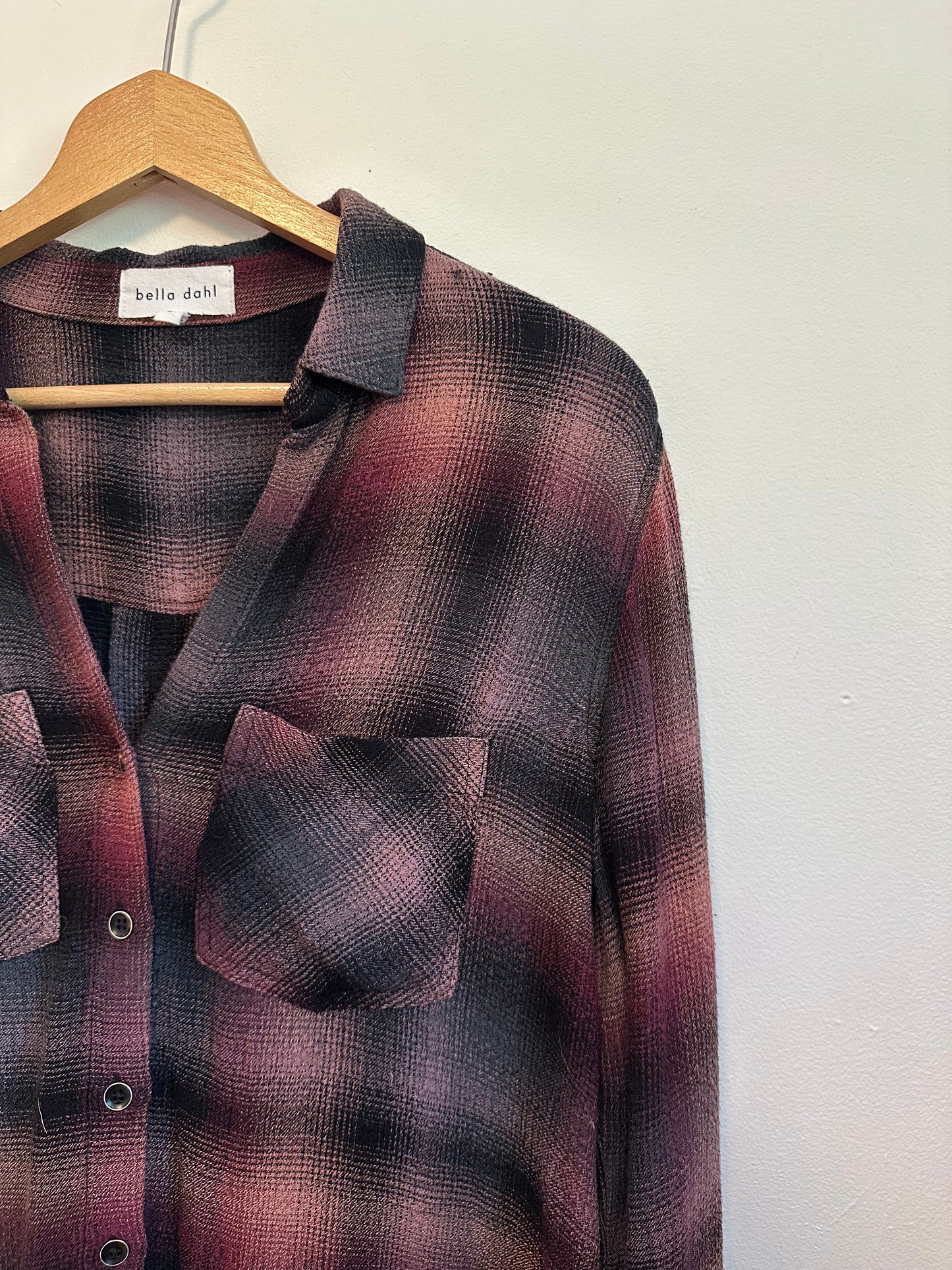 Bella Dahl Red Plaid Button Down Shirt | Size Small