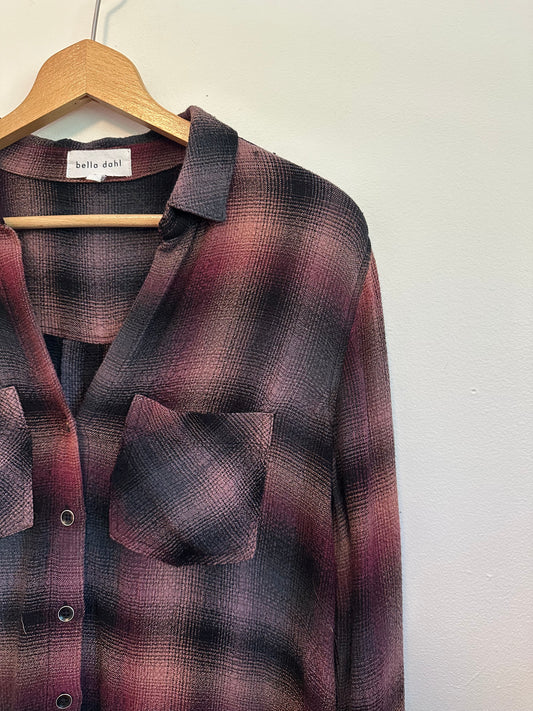 Bella Dahl Red Plaid Button Down Shirt | Size Small