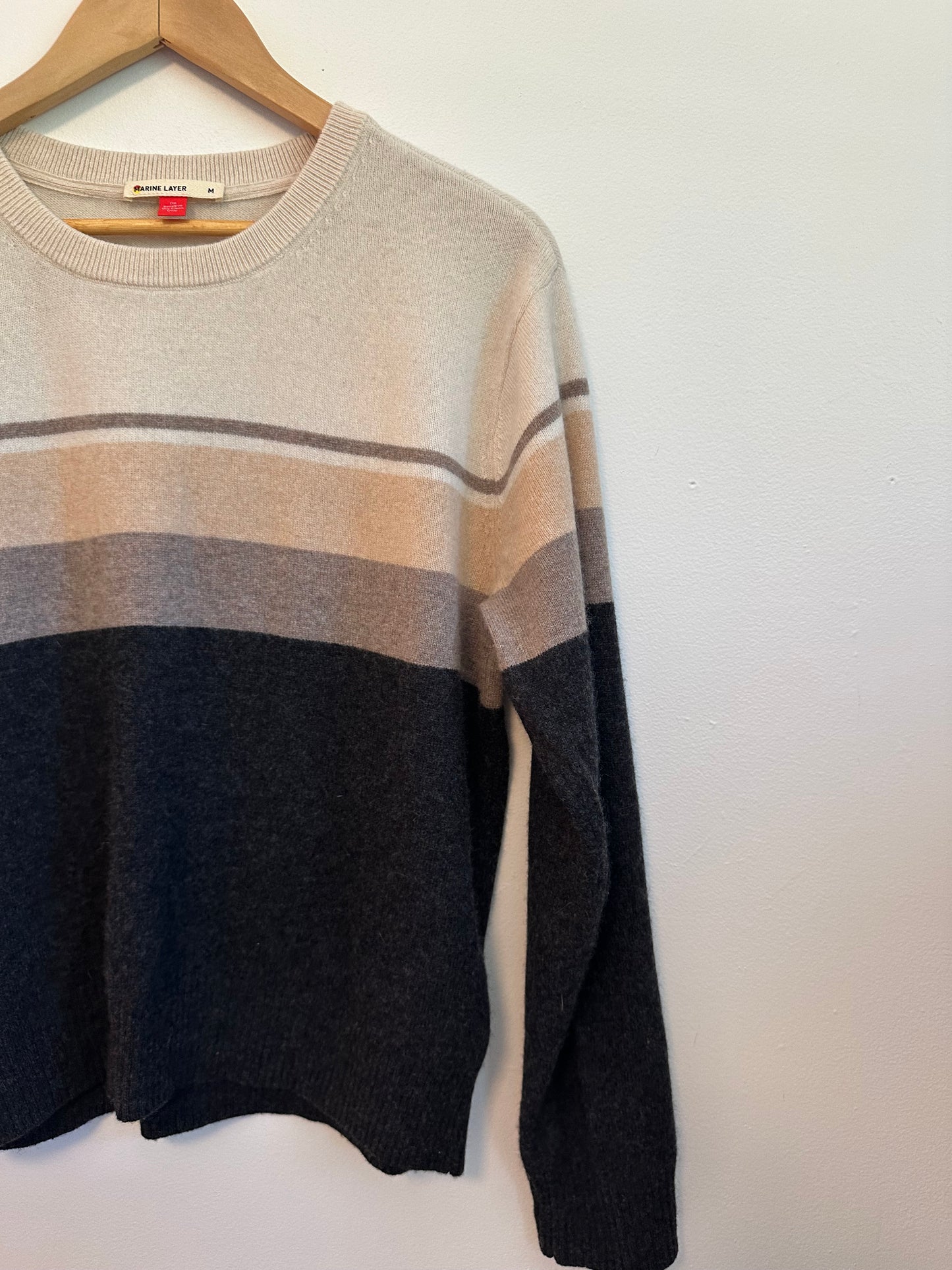 Marine Layer Harper Cashmere Striped Sweater | Size Medium