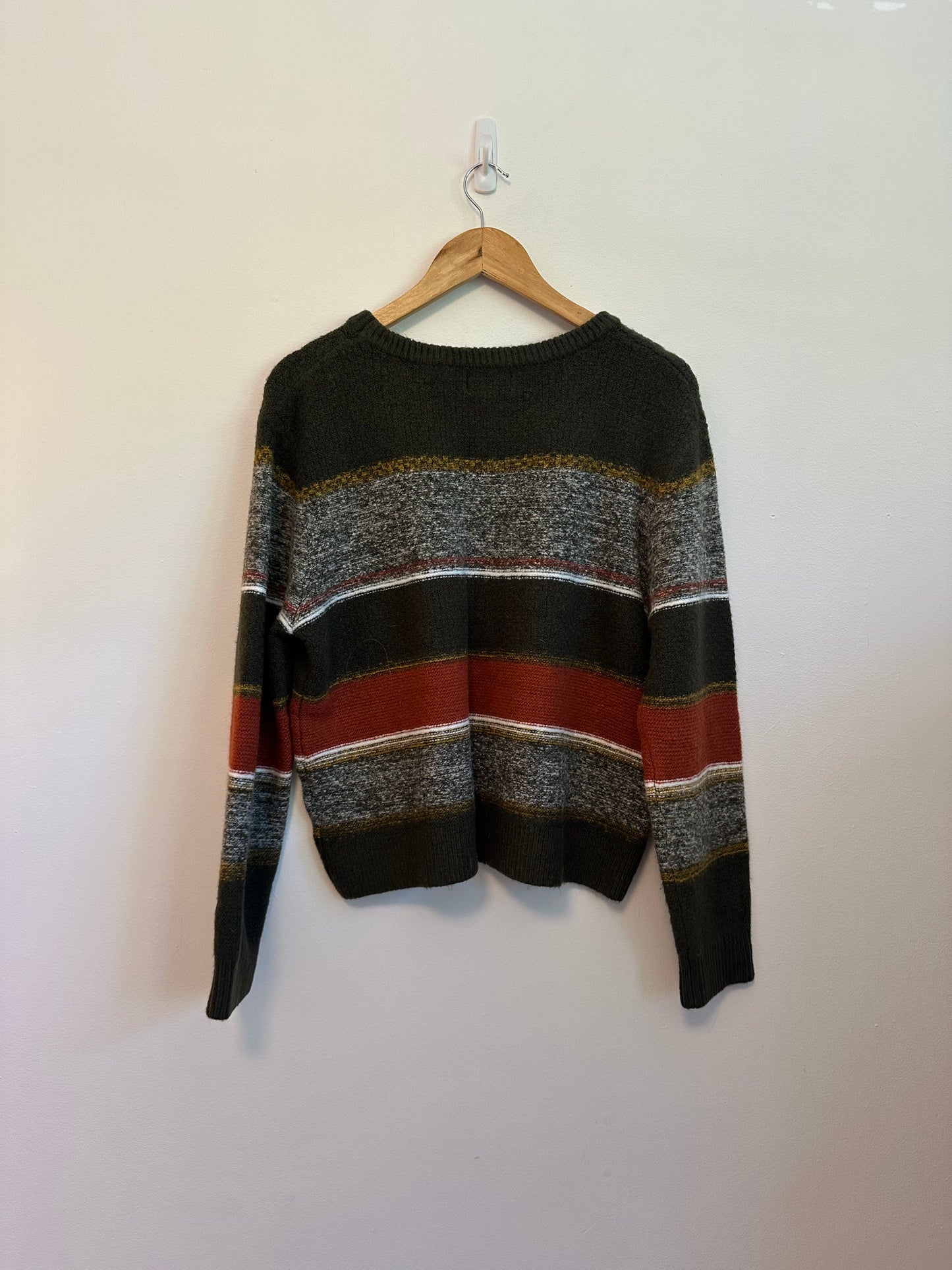 Korye Red and Brown Colorblock Sweater | Size Medium