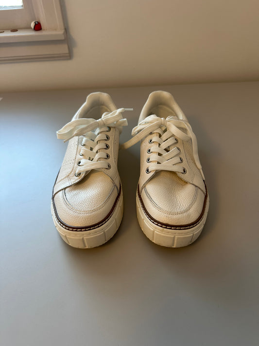 Vince Camuto Randay Lace-Up Platform Sneakers in Bright White | Size 9.5