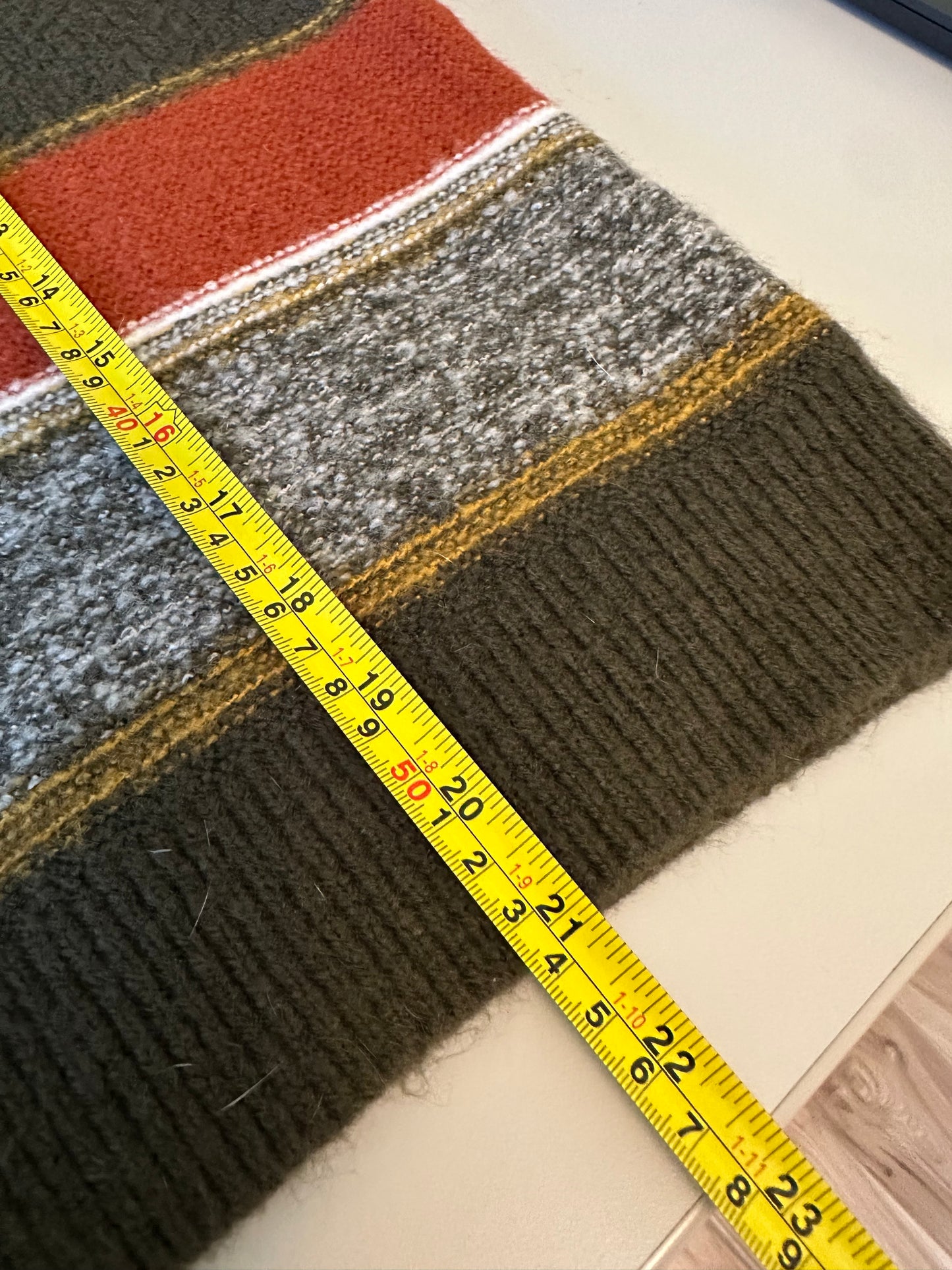 Korye Red and Brown Colorblock Sweater | Size Medium