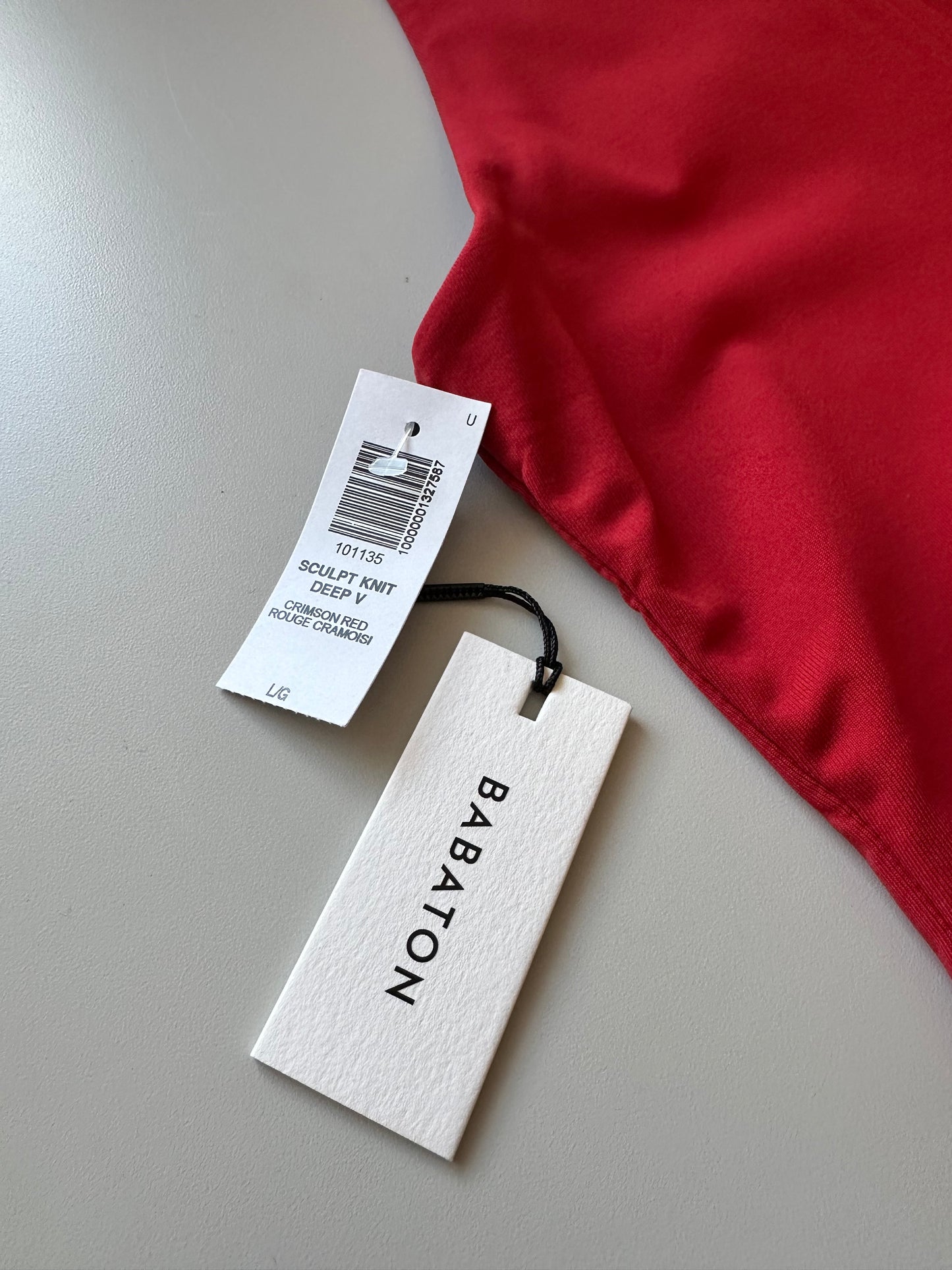 NWT Babaton Red Contour Cropped Polo Shirt | Size Large