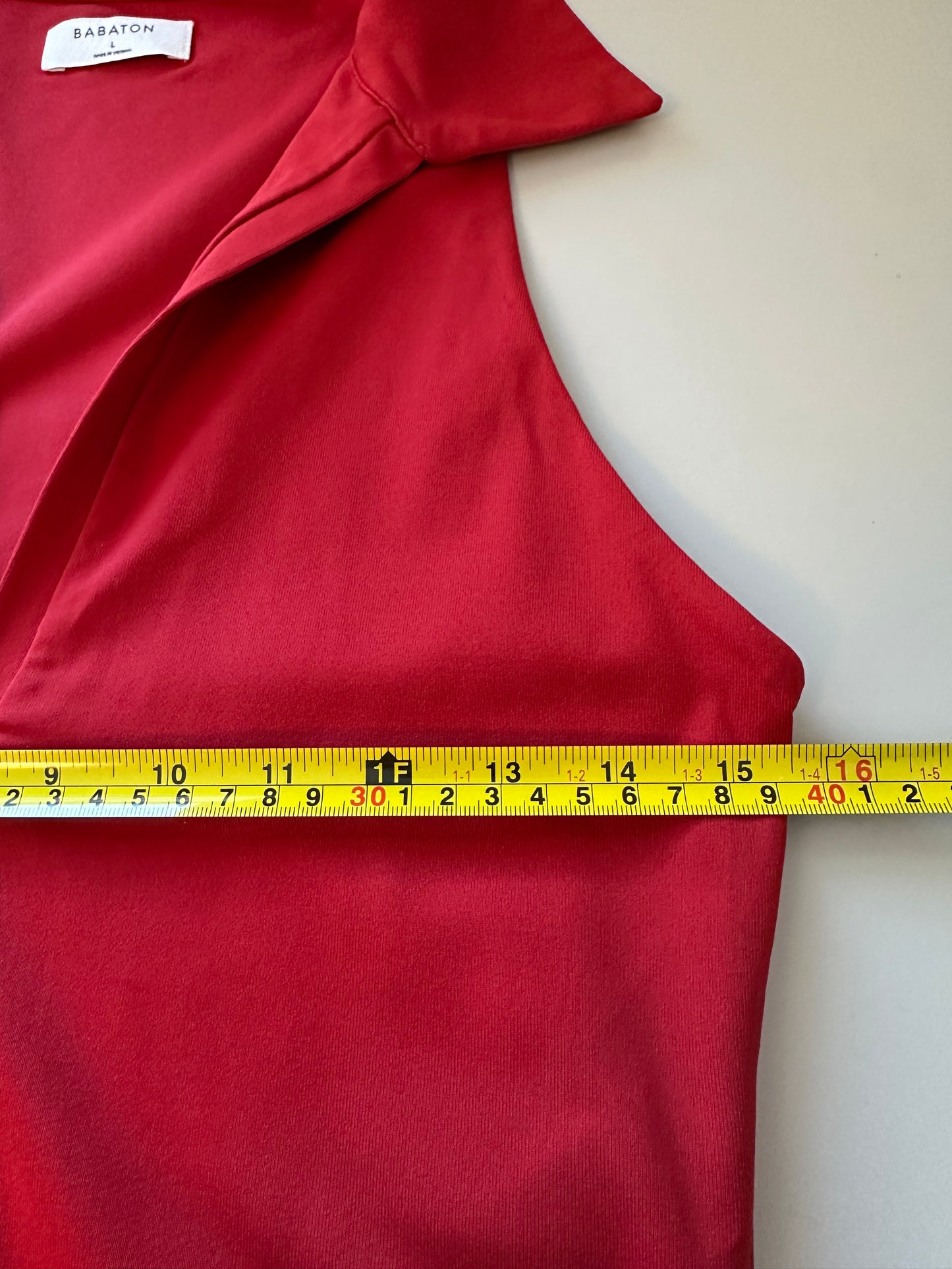 NWT Babaton Red Contour Cropped Polo Shirt | Size Large