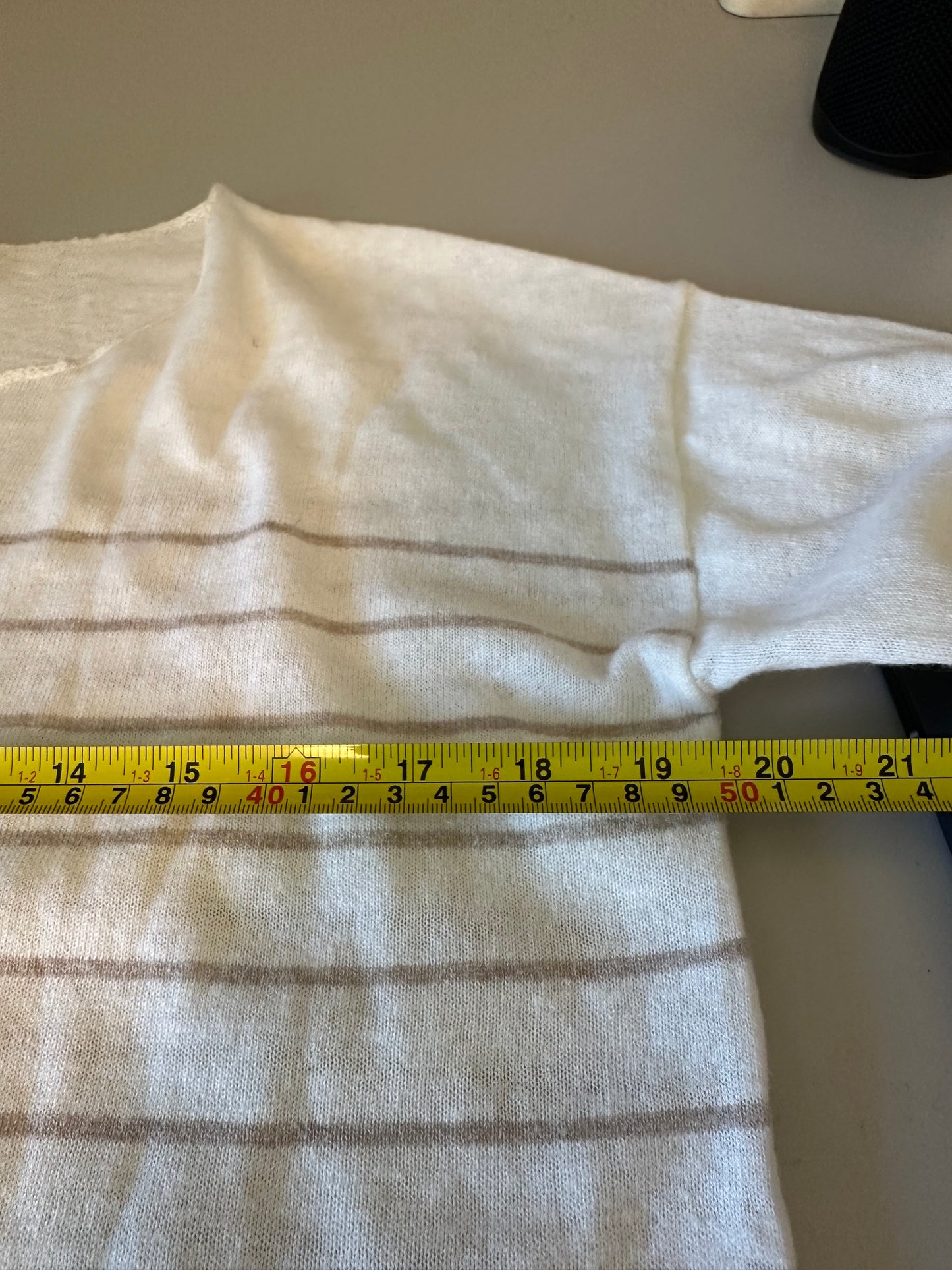 NWT La Ligne Tan and Cream Striped Cotton and Linen Sweater | Size XS