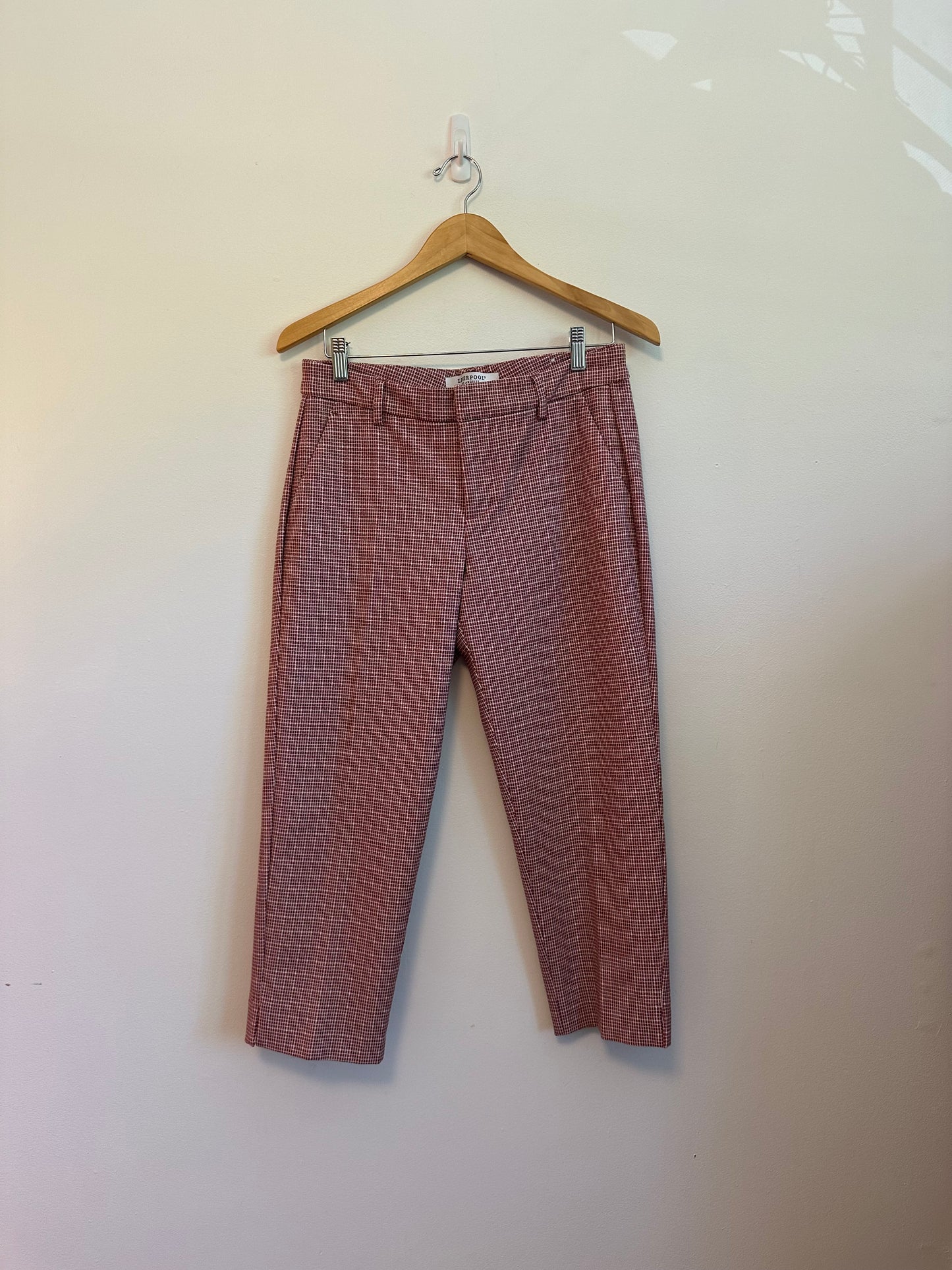 Liverpool Los Angeles Red and White Houndstooth Trousers | Size 8