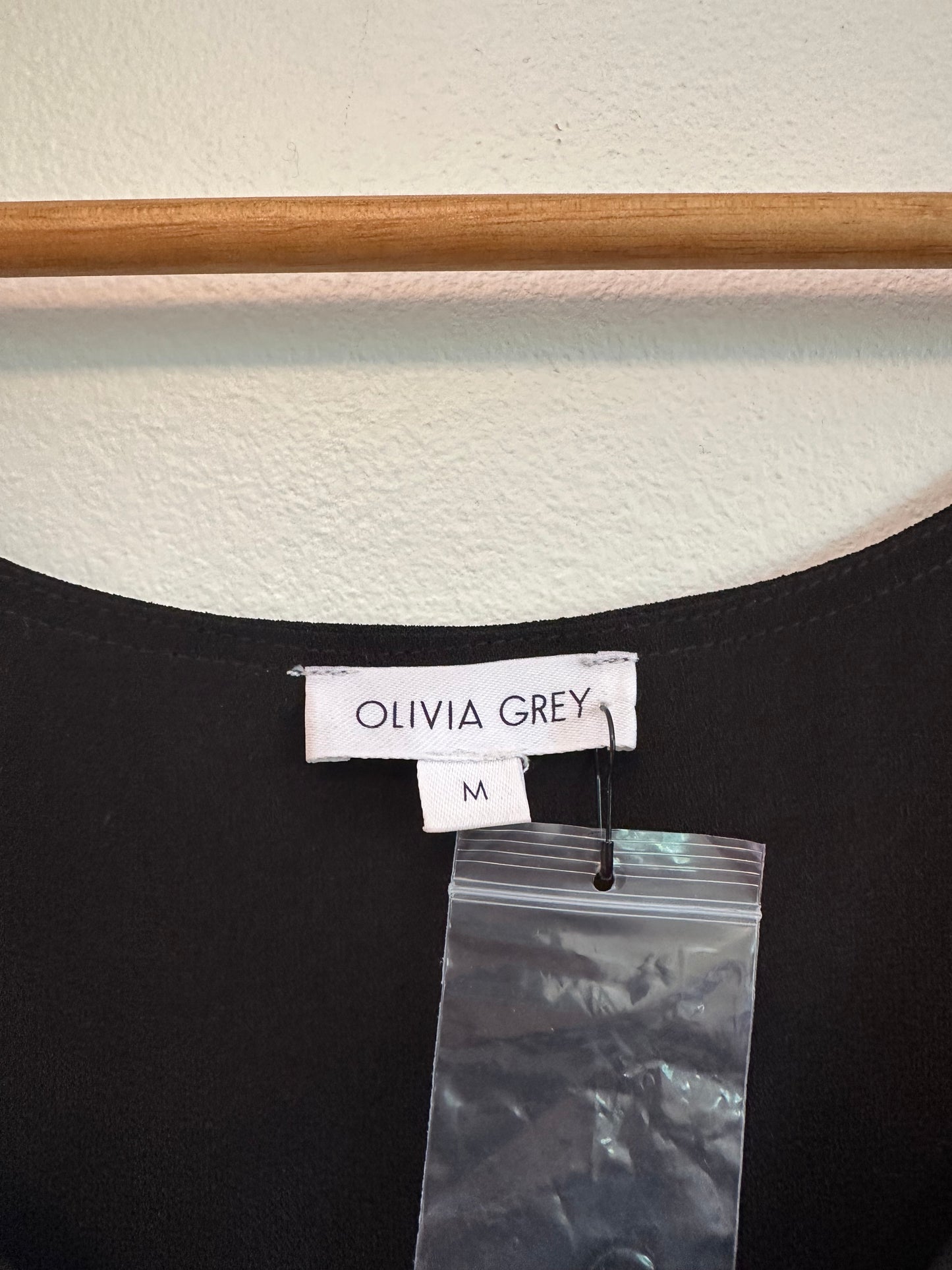 NWT Olivia Grey Black Wrap Dress | Size Medium
