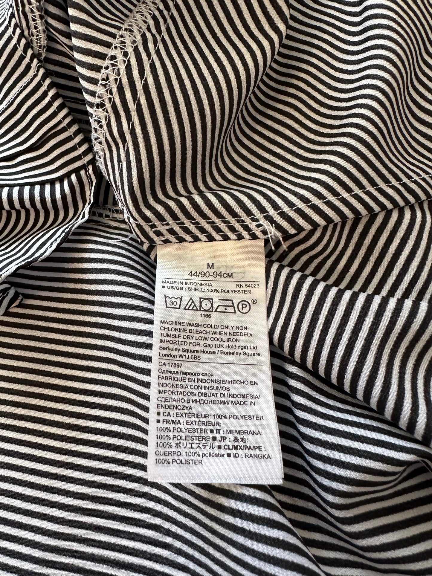 Banana Republic Navy and White Striped Flounce Peplum Blouse | Size Medium