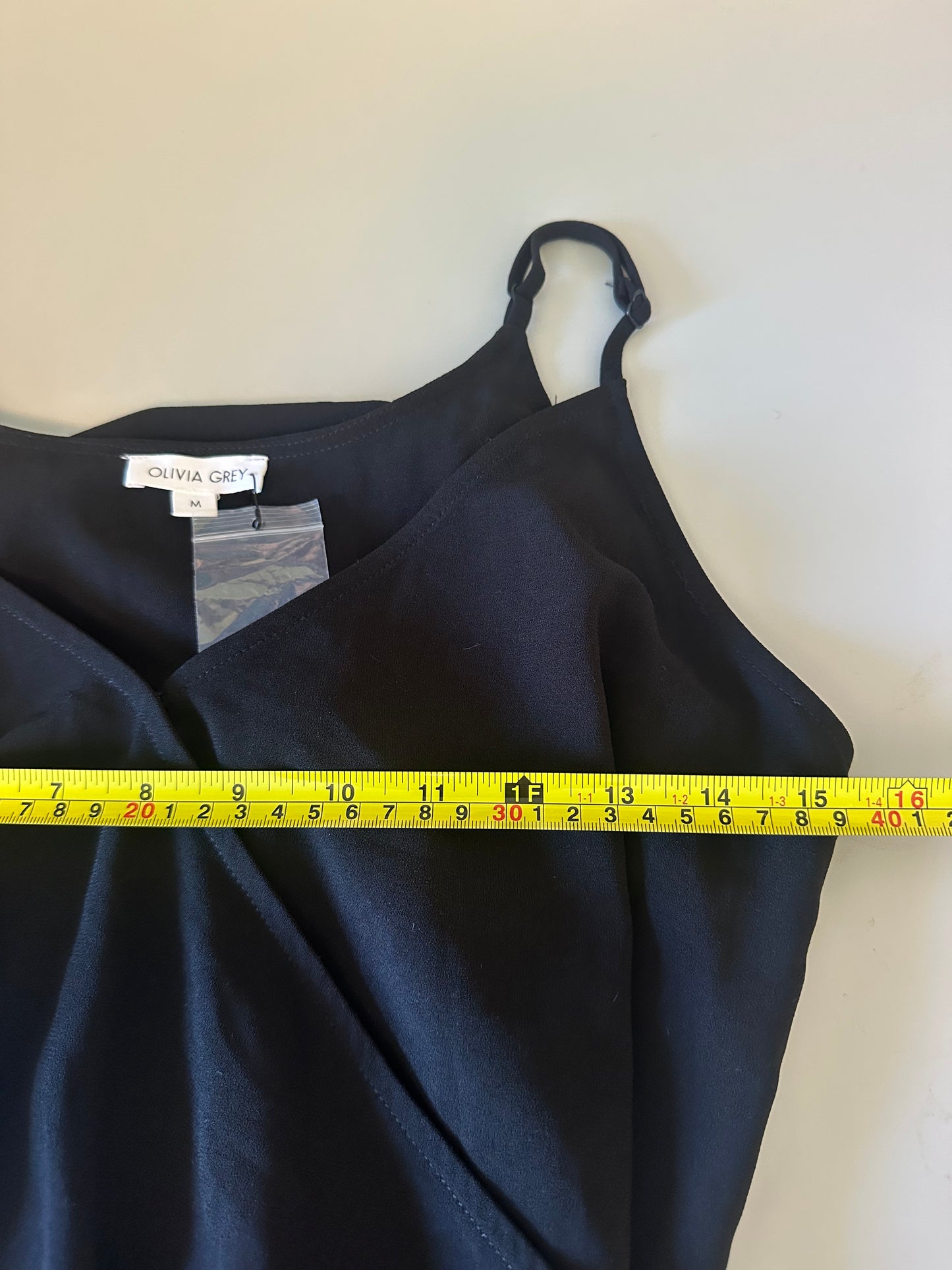 NWT Olivia Grey Black Wrap Dress | Size Medium