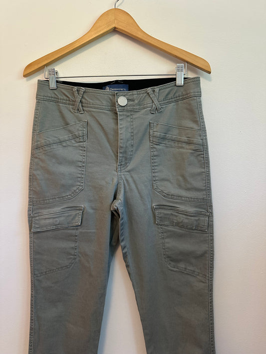 Democracy Olive Green "Ab" Technology Stretch Cargo Pants | Size 8P